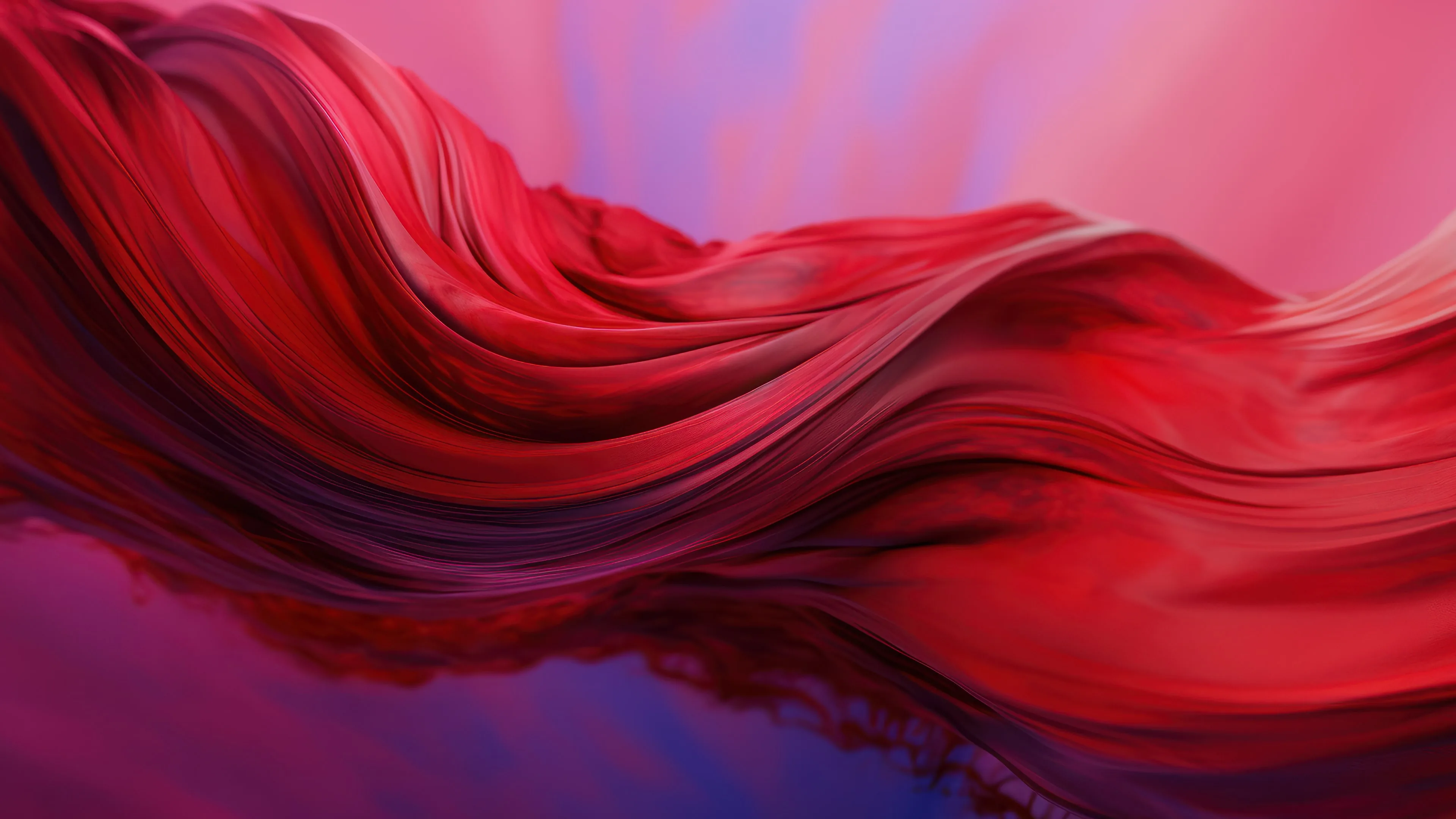 A red and blue abstract image with flowing fabric. - Windows 10