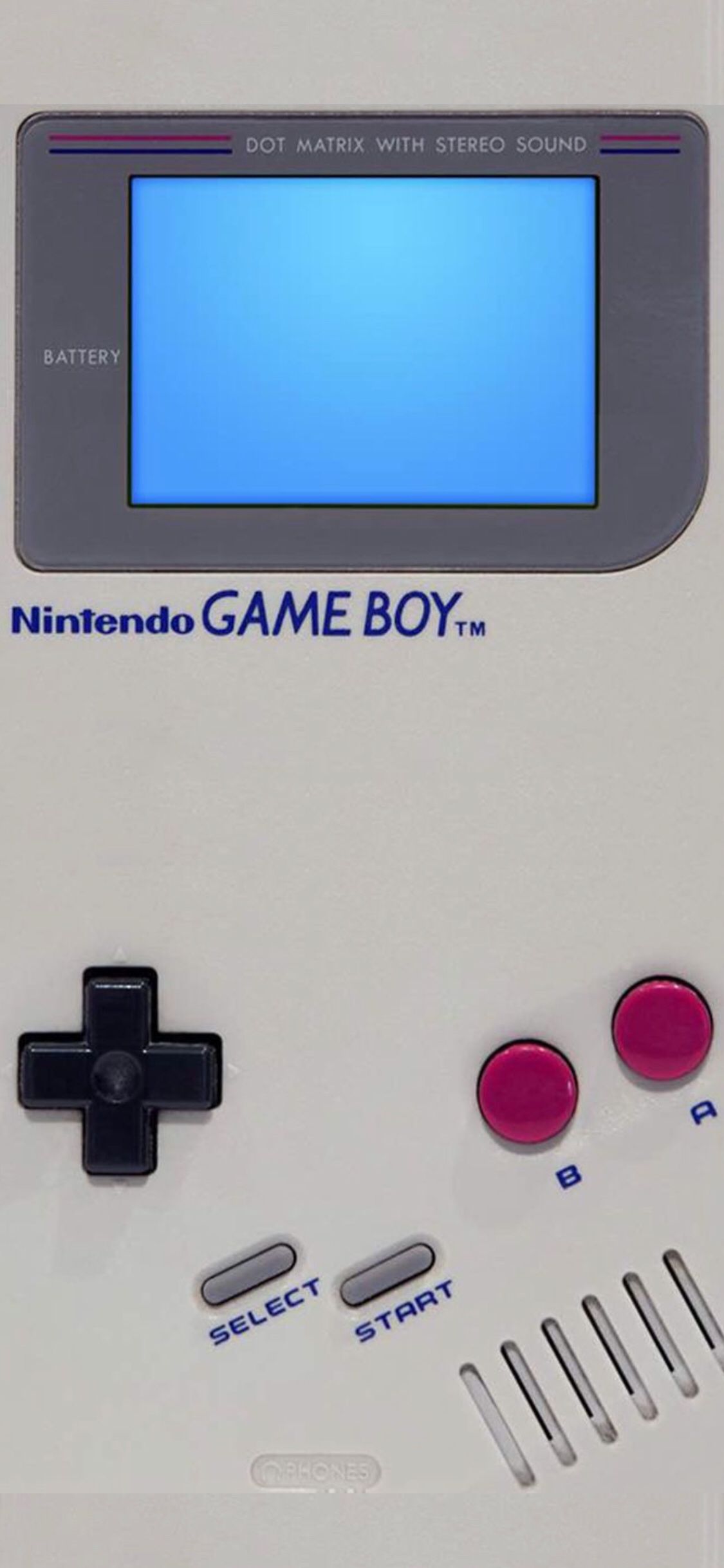 A Game Boy from the 90s with a blue screen - Game Boy