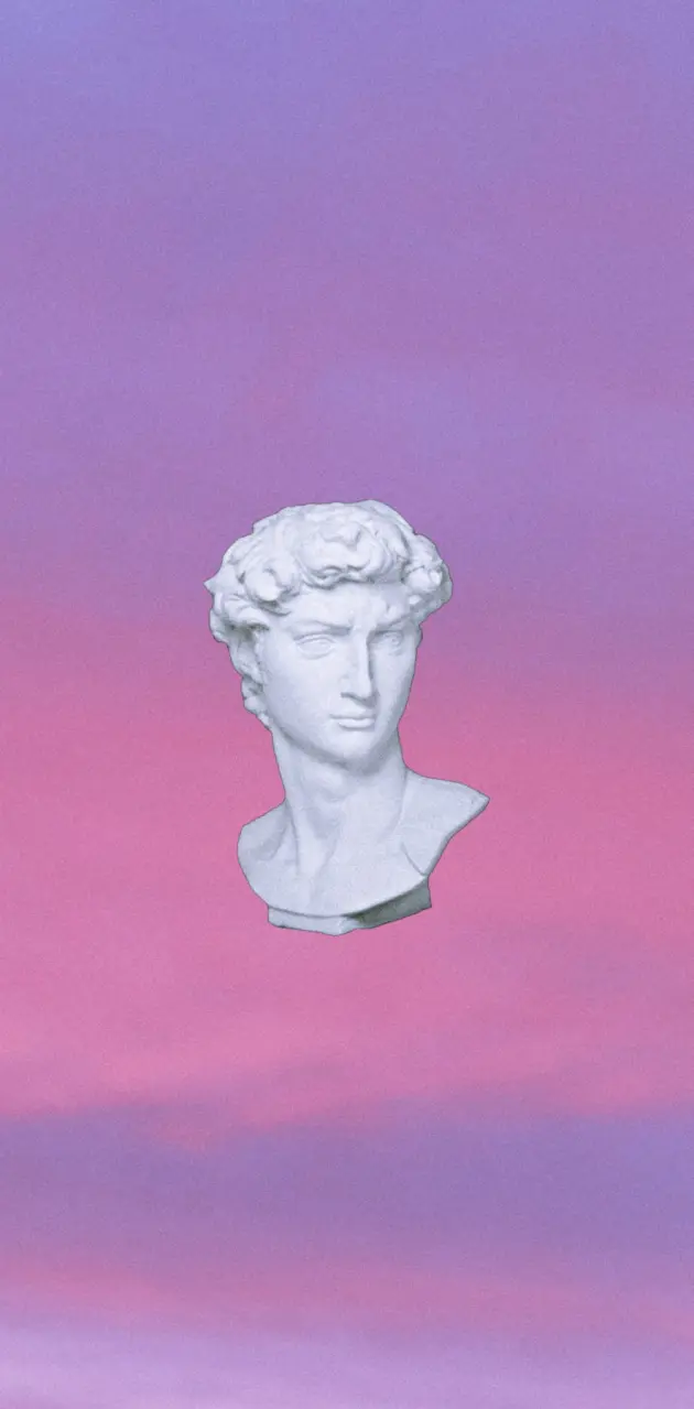 Aesthetic statue against a pink and purple gradient background - Statue