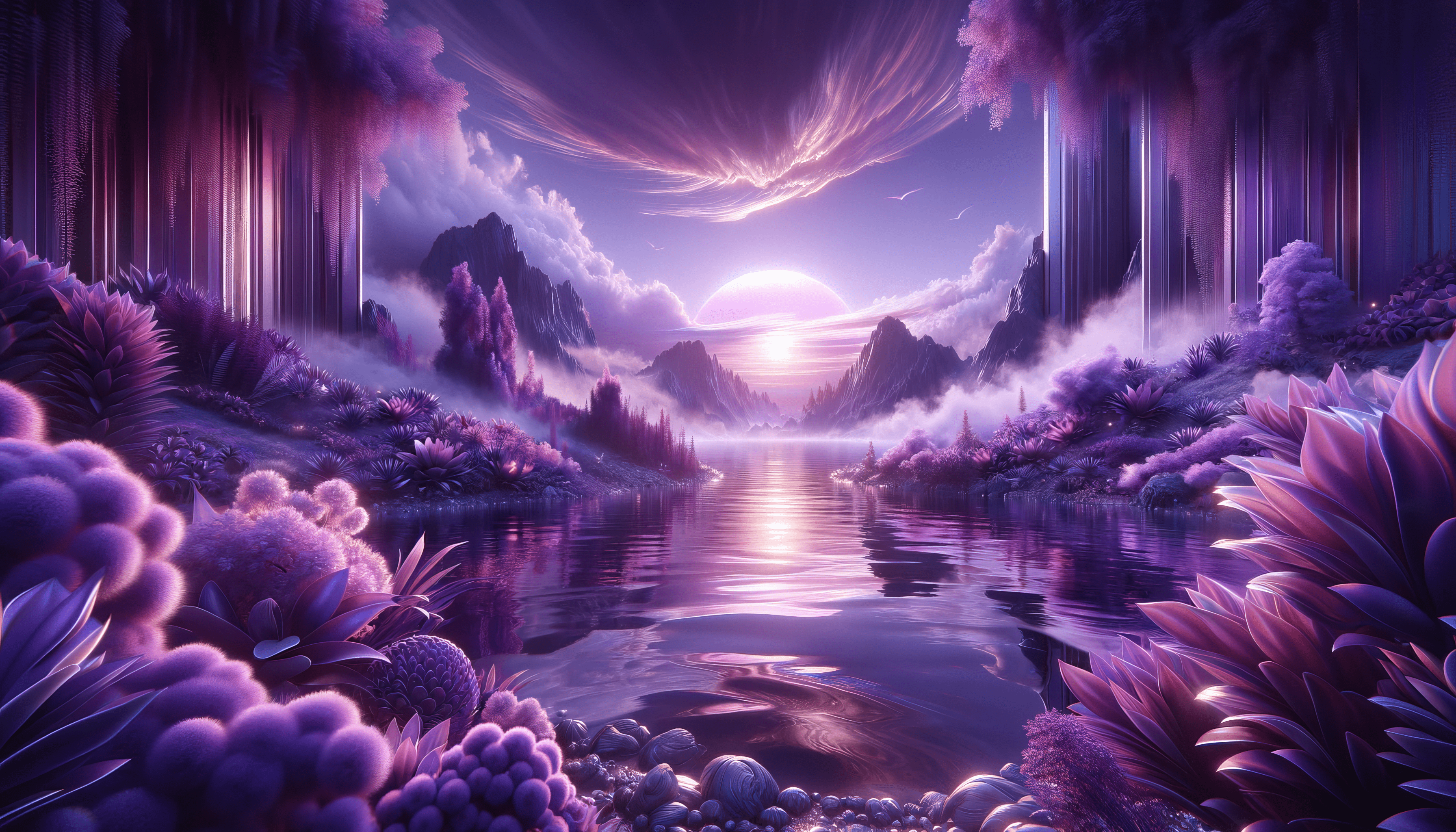 Purple Paradise Sunrise HD Wallpaper