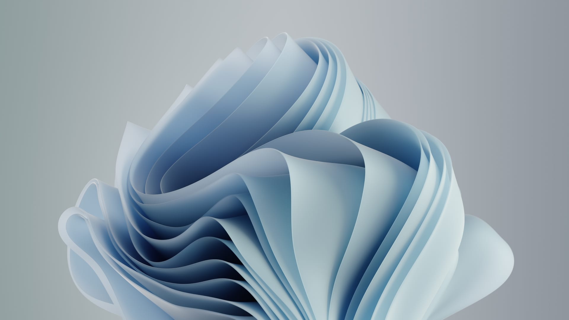 A abstract image of a blue and white paper sculpture on a grey background - Windows 11