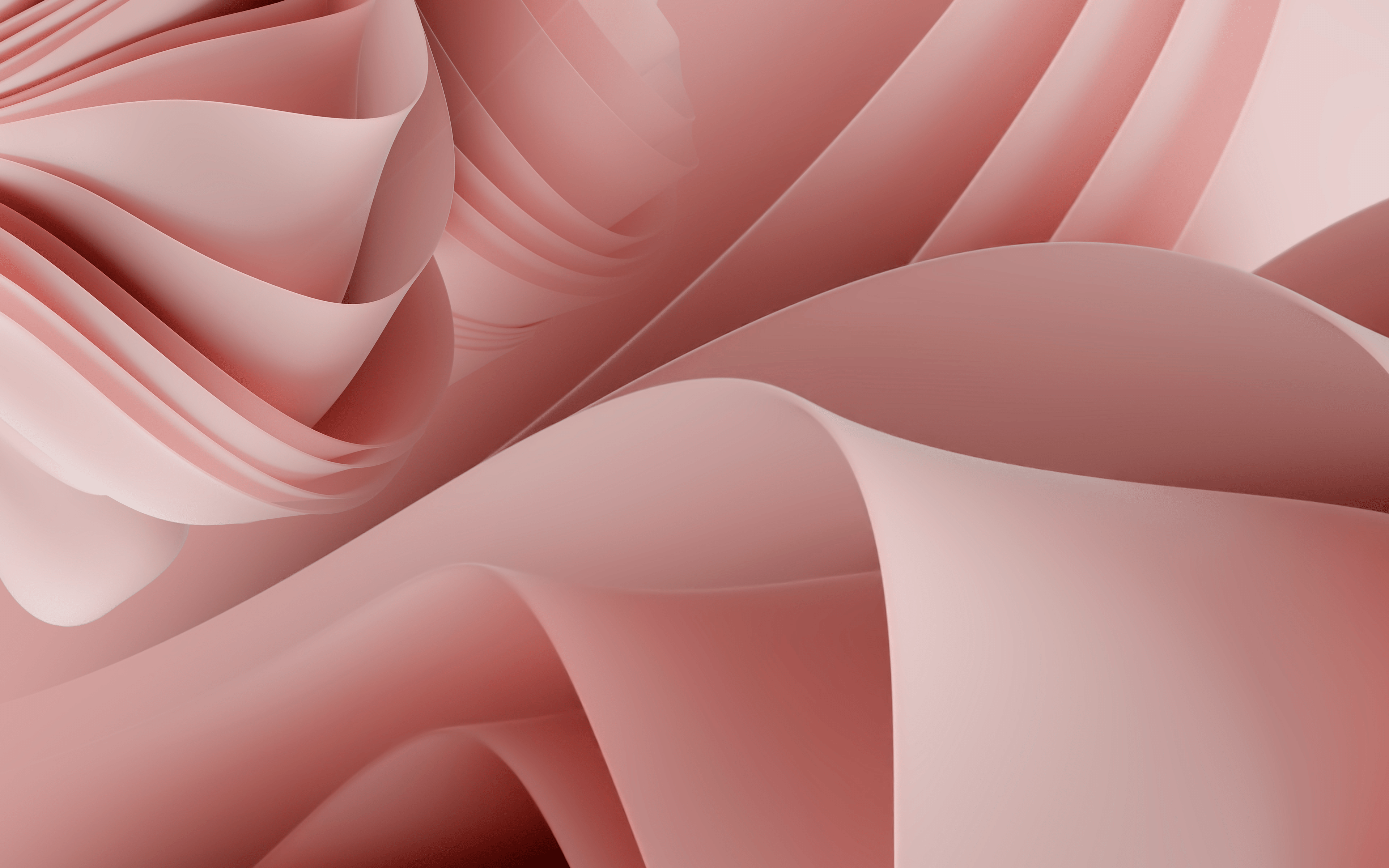 A rose gold abstract background with flowing, curved lines. - Windows 11