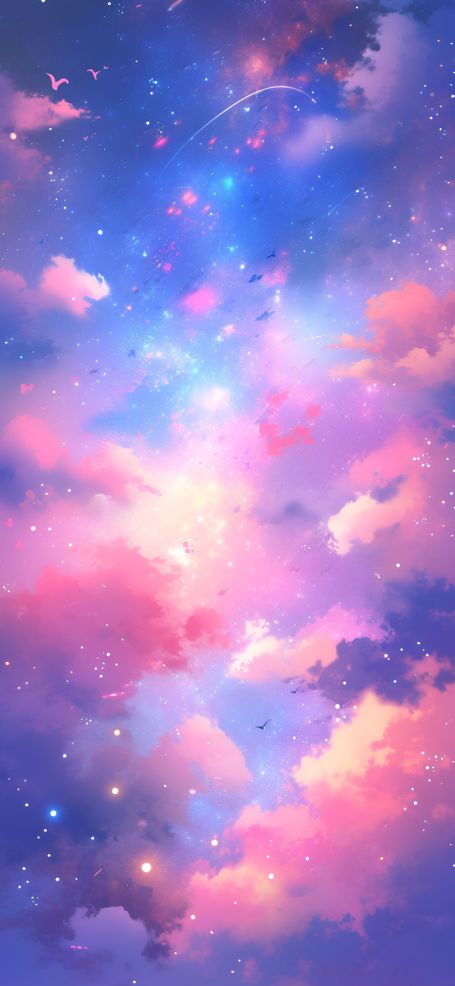 Galaxy Stars & Pink Clouds Wallpaper