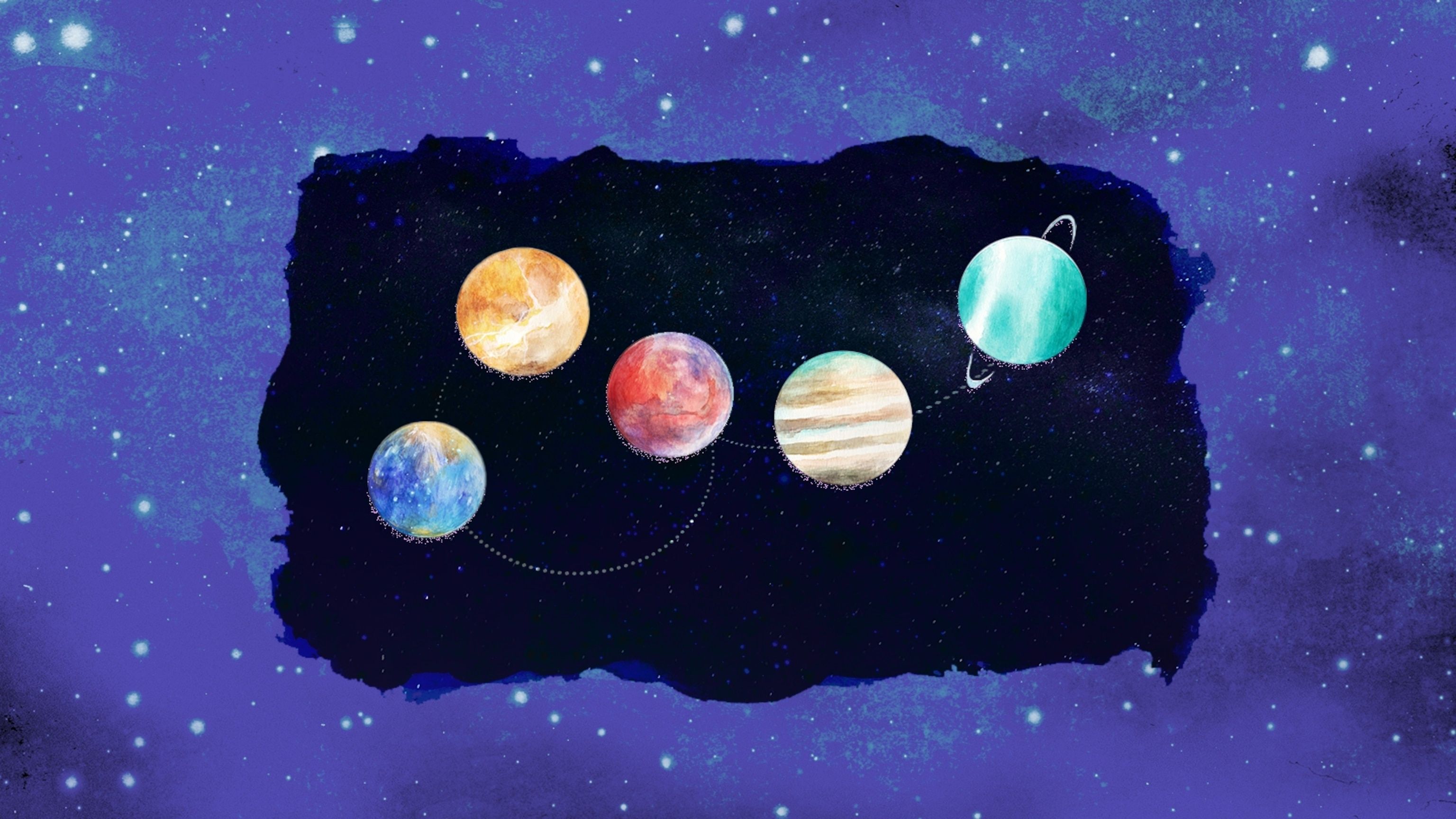 Jupiter, Mercury, Venus, Uranus