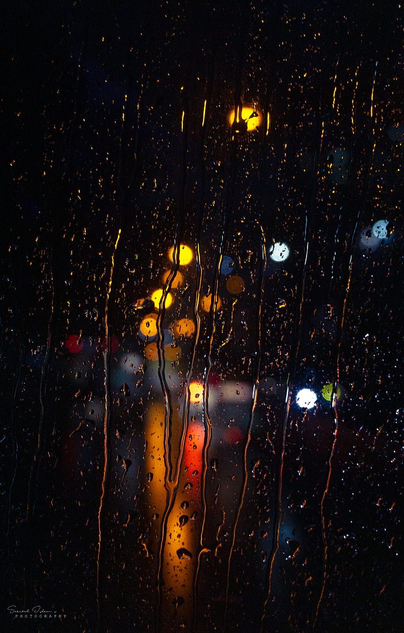 Rainy Night, aesthetic, art, light