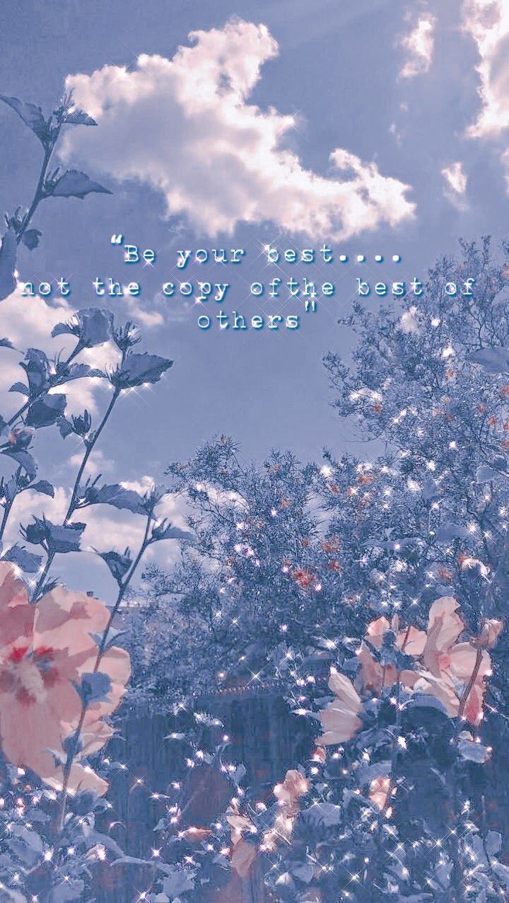 Aesthetic background with flowers and a quote. - Outdoors