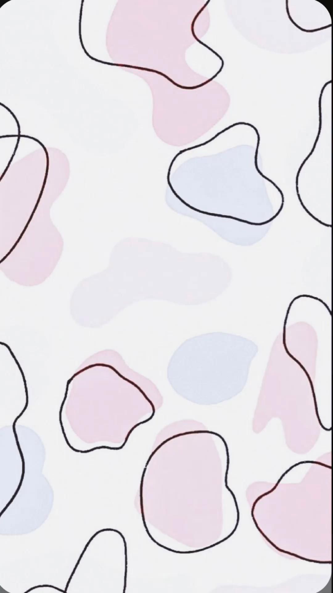 Cute girly wallpaper for phone with abstract shapes in pastel colors - Cow