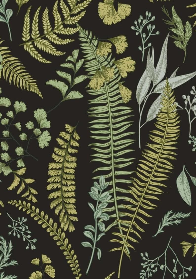 Greenery Fern Botanical Wallpaper, Leaf