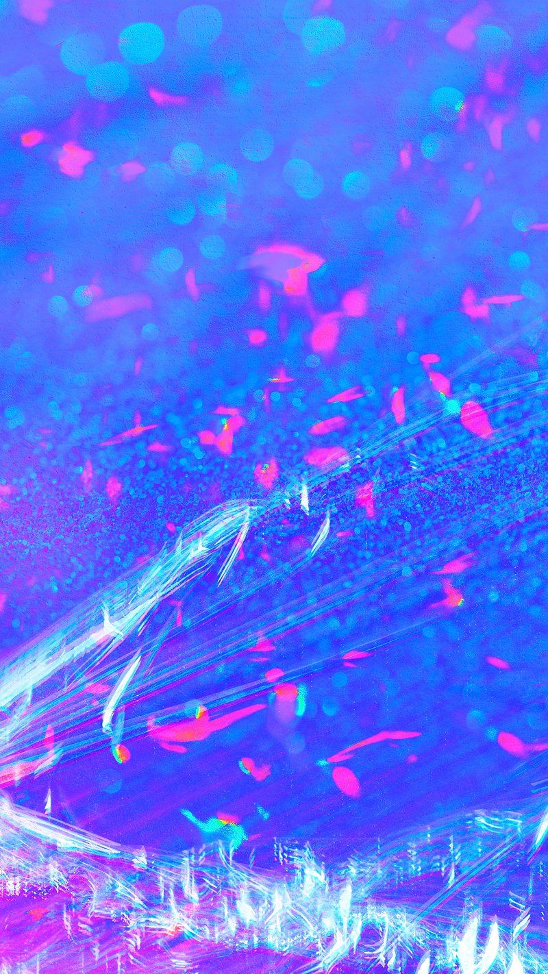 A beautiful blue and pink bokeh background image - Holographic