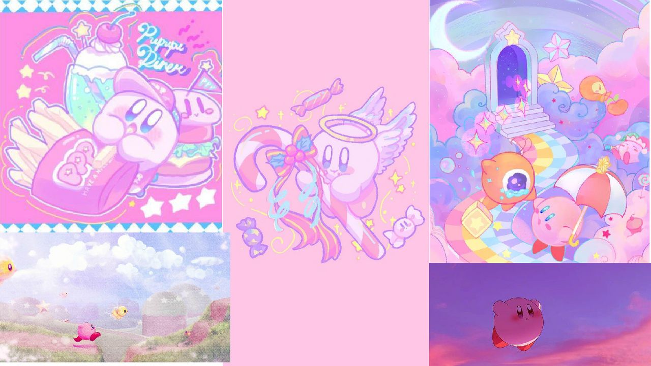 Some of the artwork in the Kirby Star Allies art book - Kirby