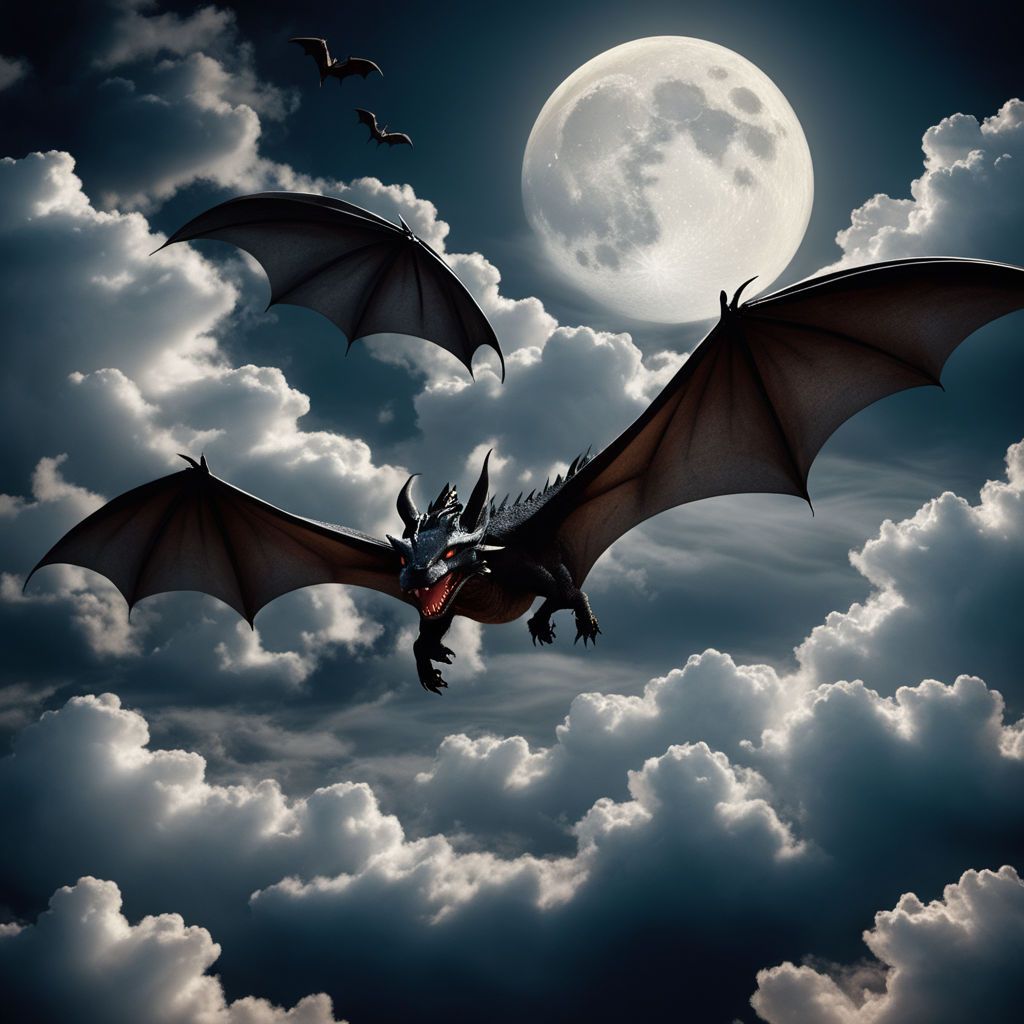 A dragon flying in the sky with wings spread out and a full moon in the background. - How to Train Your Dragon