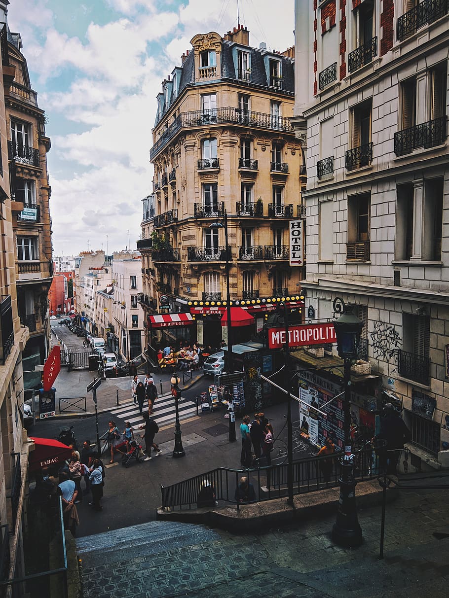 People walking on a street in Paris, France - France