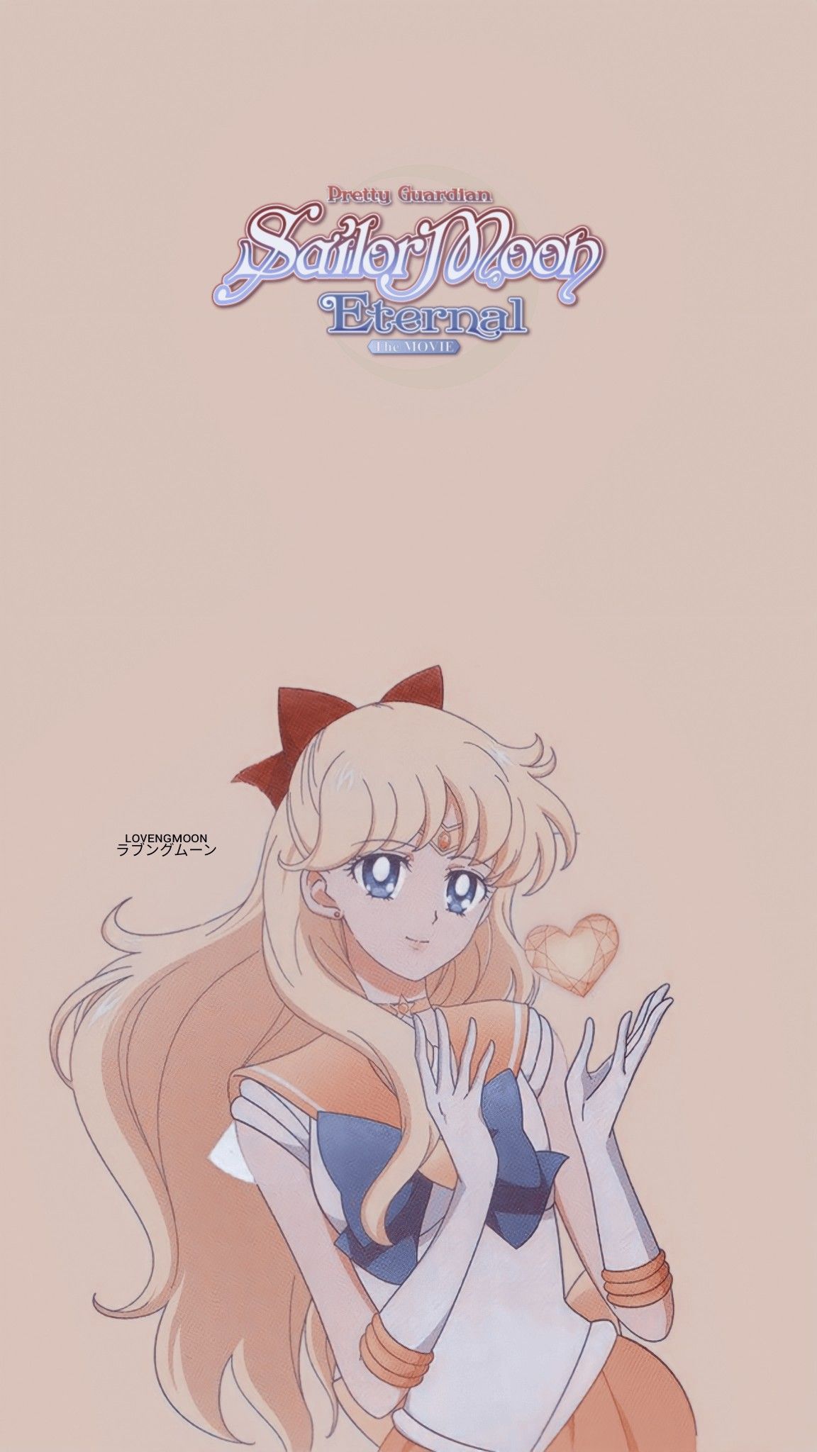 Wallpaper of Venus from Sailor Moon with a peach background - Sailor Venus