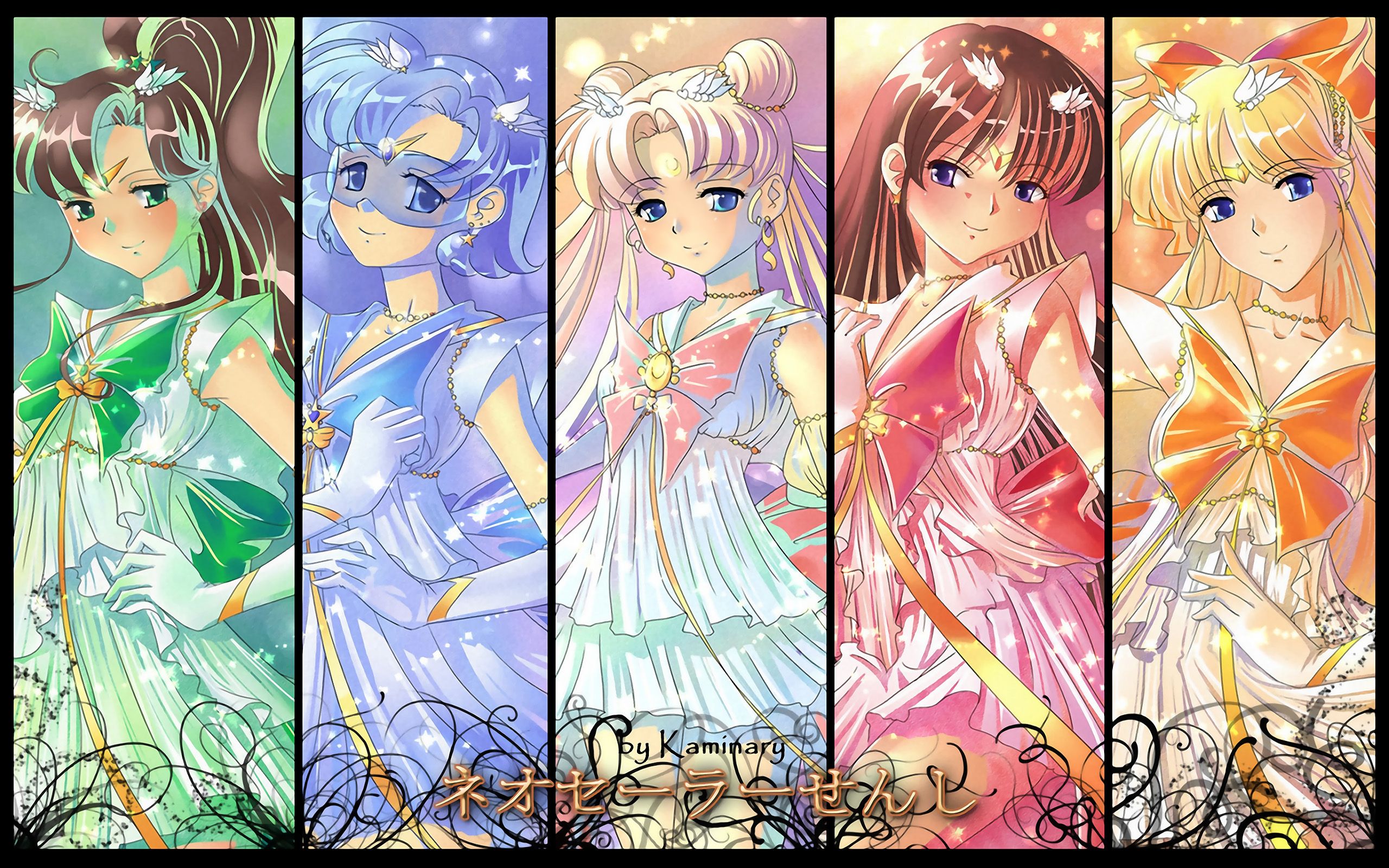 All the Pretty Guardians in their transformation dresses - Sailor Venus