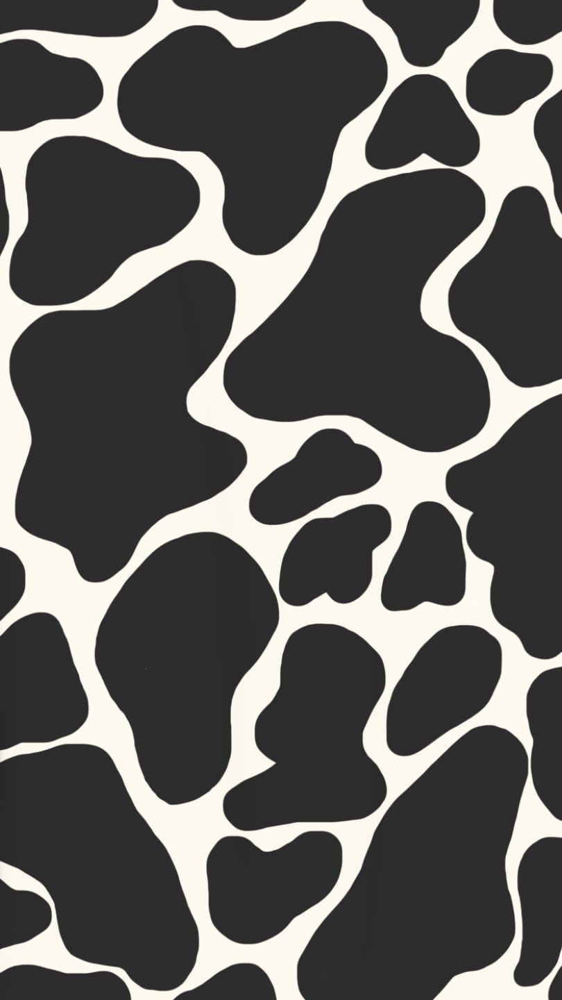 IPhone wallpaper with a black and white cow print pattern - Cow, iPhone