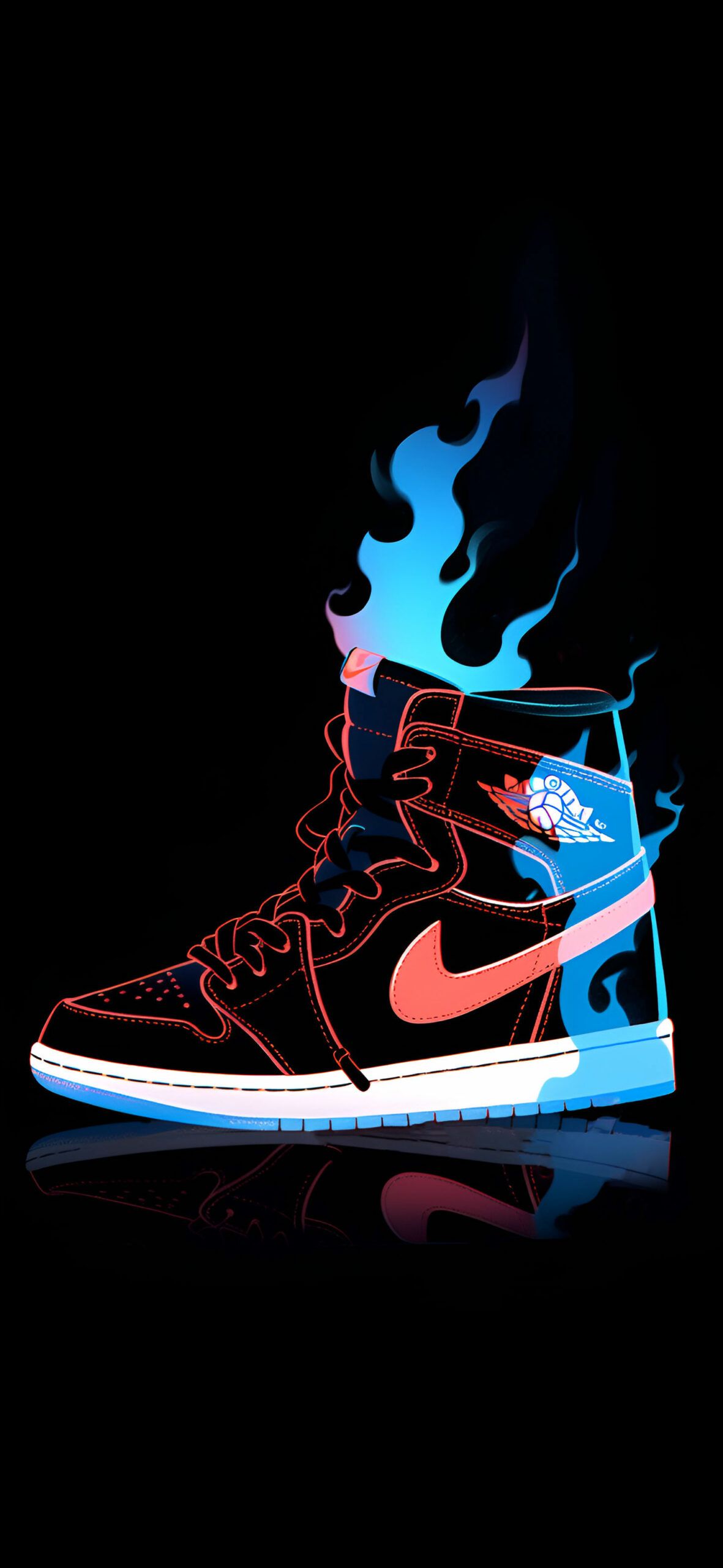 Fiery Nike Air Jordan 1 Cool Wallpaper