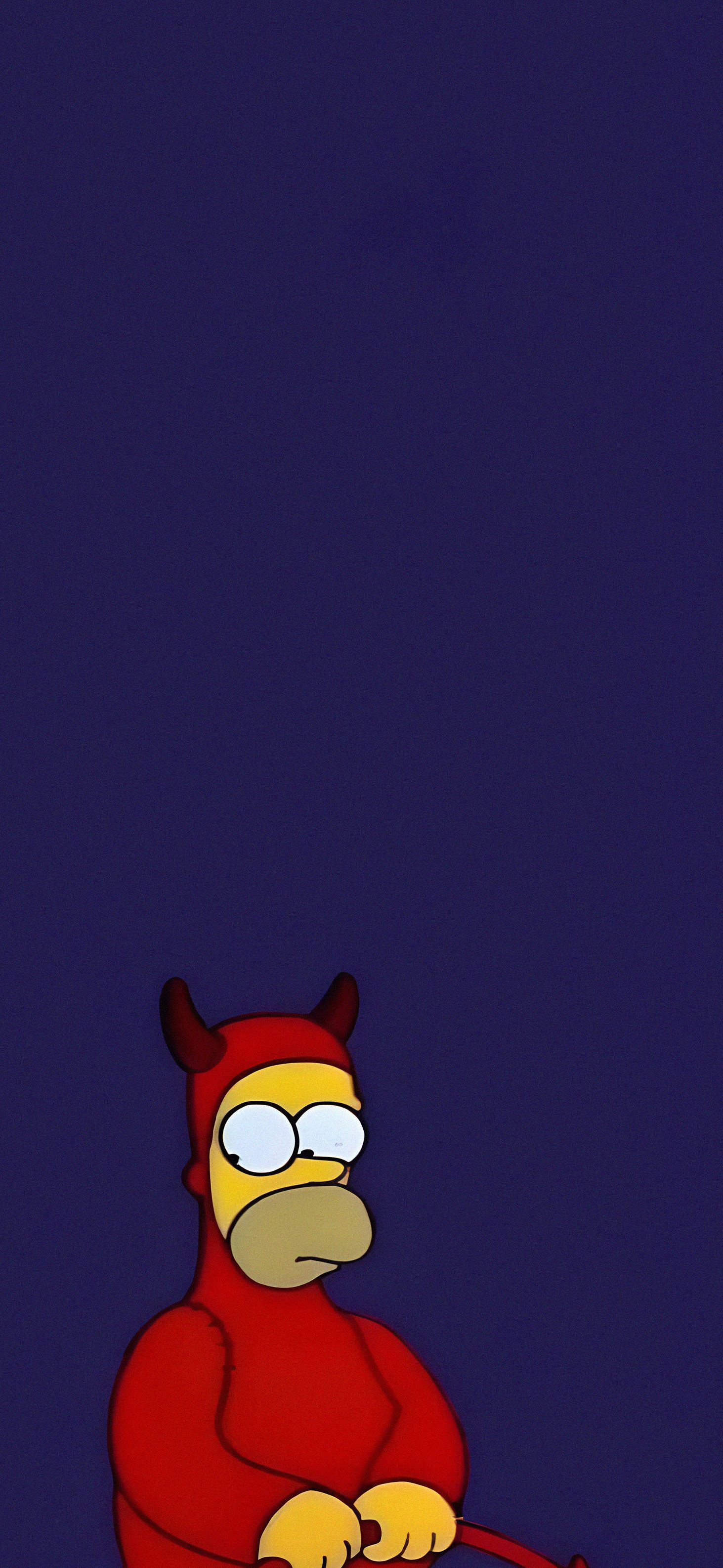 The Simpsons Shy Homer Devil Wallpaper