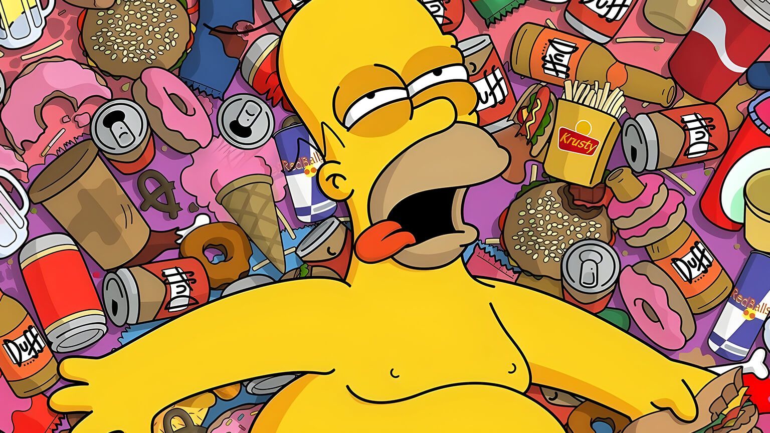 Homer Simpson Lying Food Desktop
