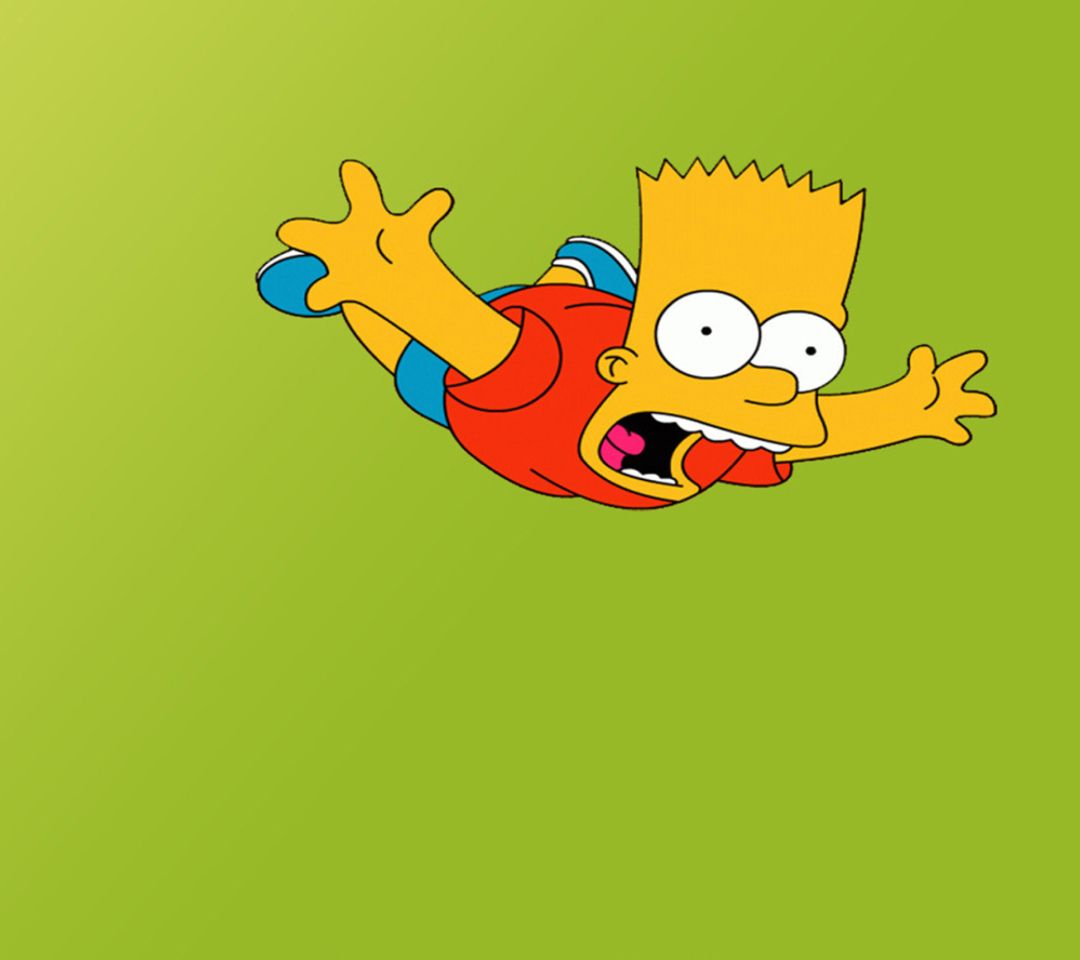 Bart Simpson from the Simpsons on a green background - Bart Simpson