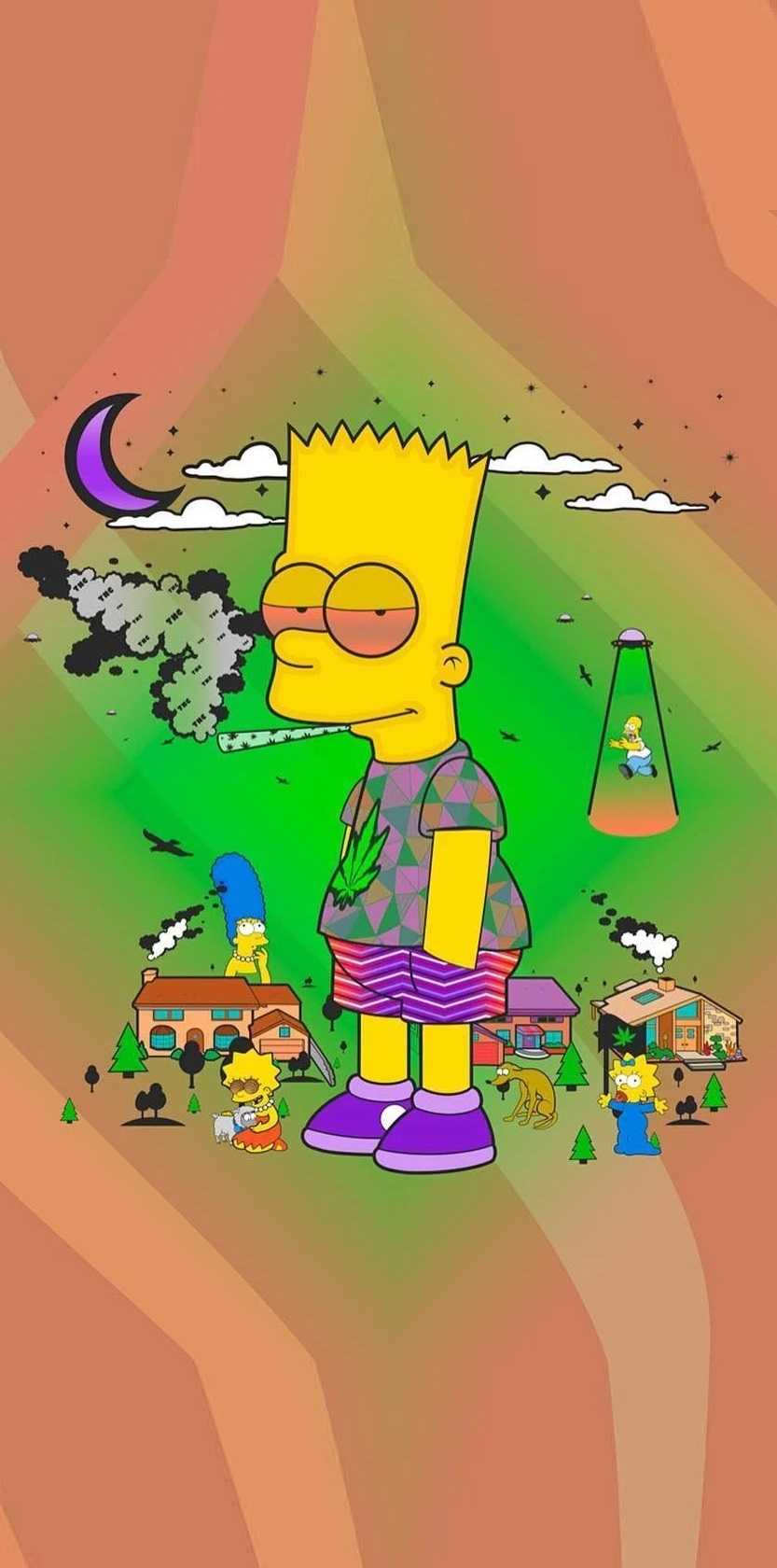 Bart Simpson smoking a cigarette wallpaper - Bart Simpson