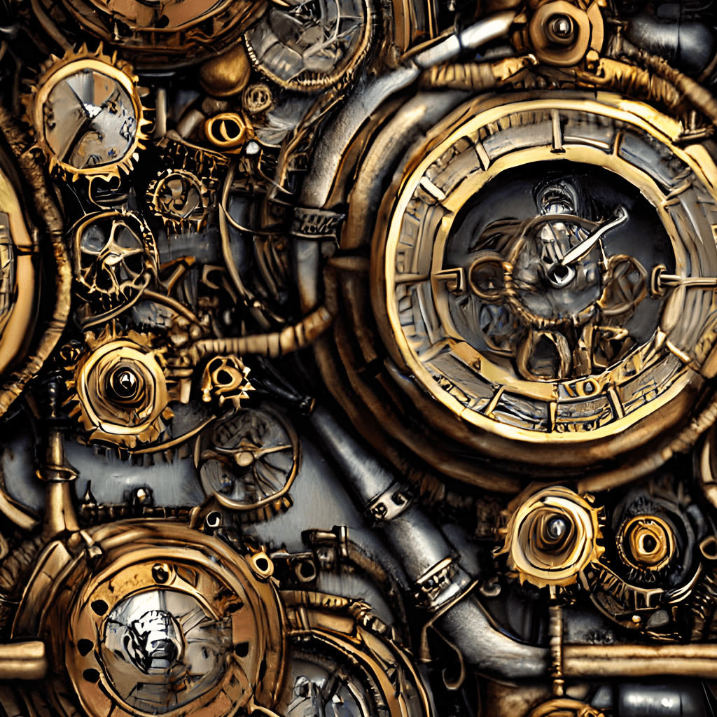 A background of steampunk clocks and gears - Steampunk