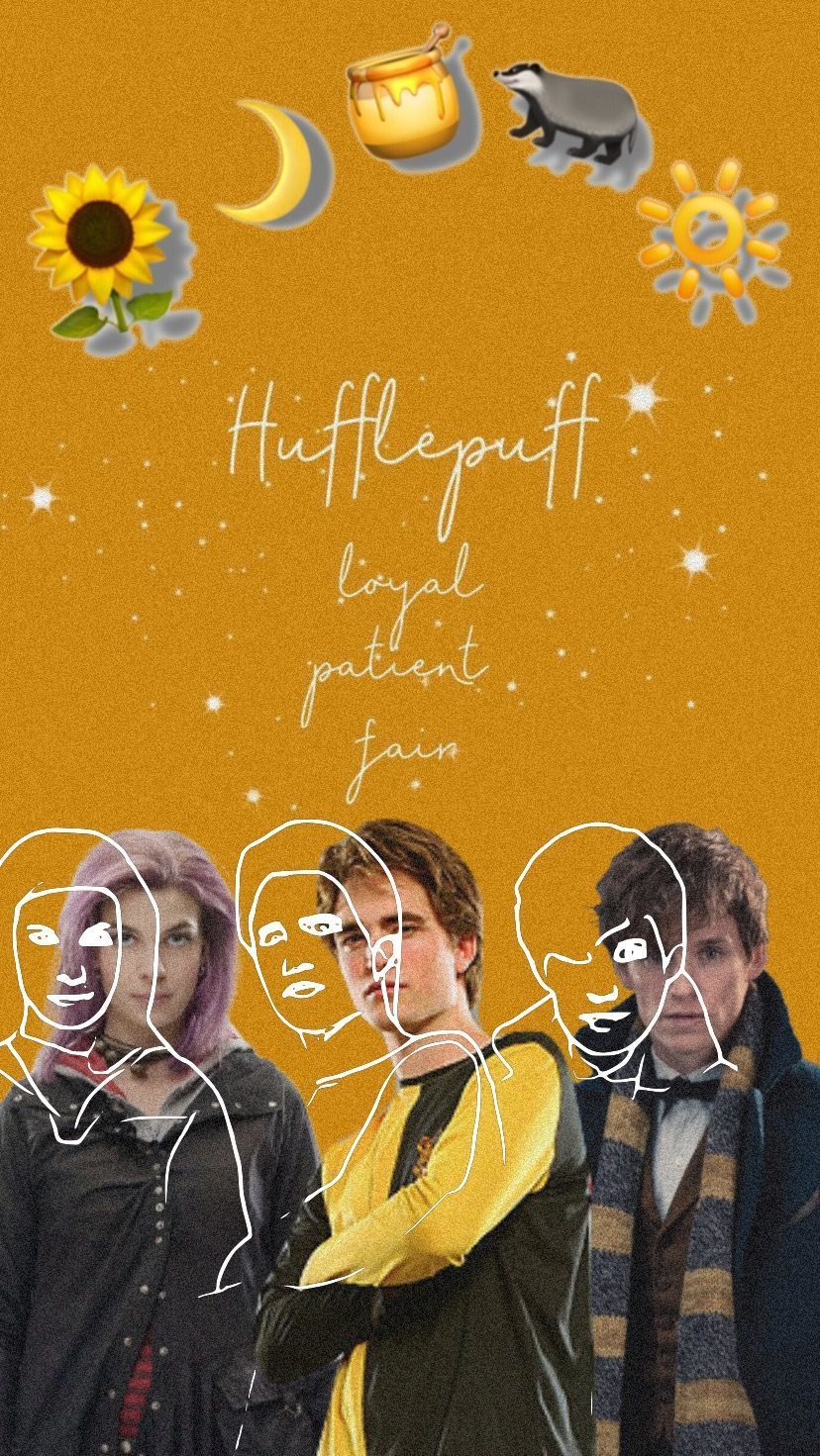 Harry Potter wallpaper aesthetic with the main characters of the series - Hogwarts