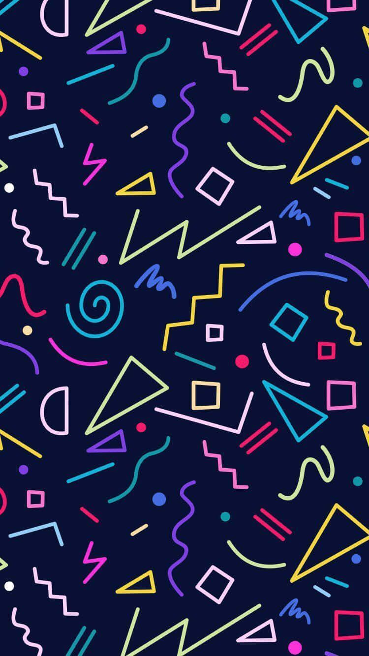A colorful wallpaper with geometric shapes and lines - Geometry