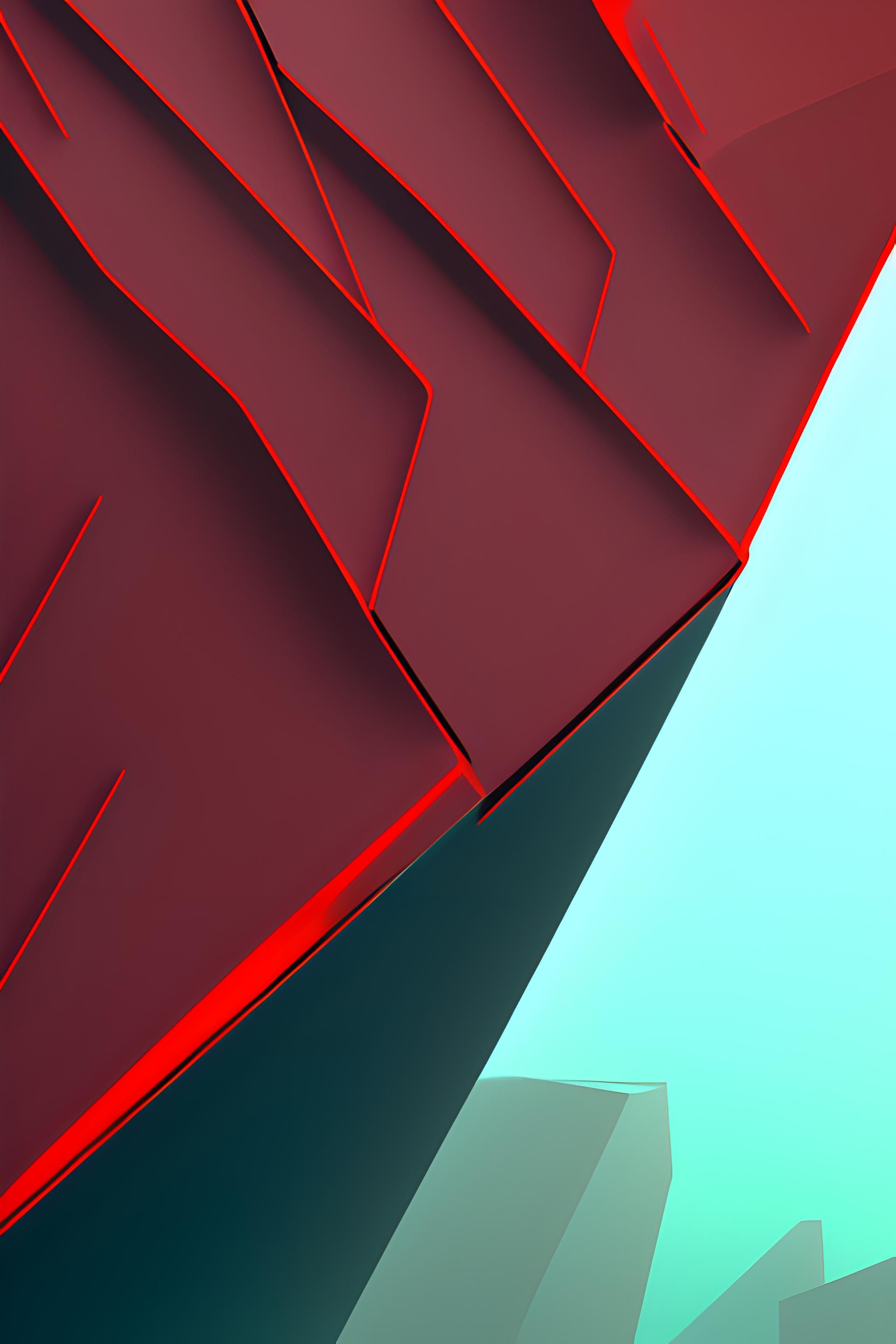 Red and blue abstract wallpaper - Geometry