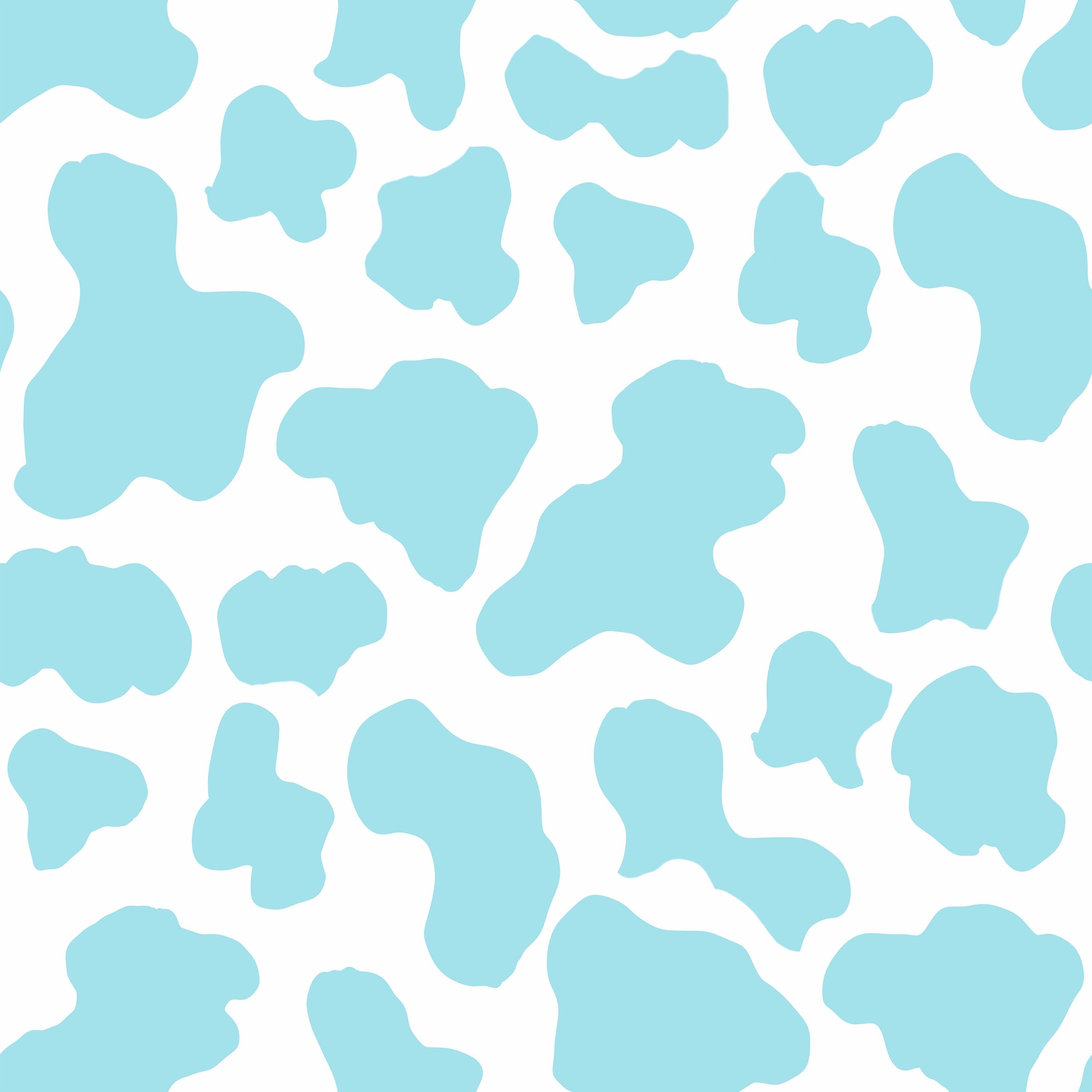 Pastel Baby Blue Cow Print Seamless Repeat Digital Pattern