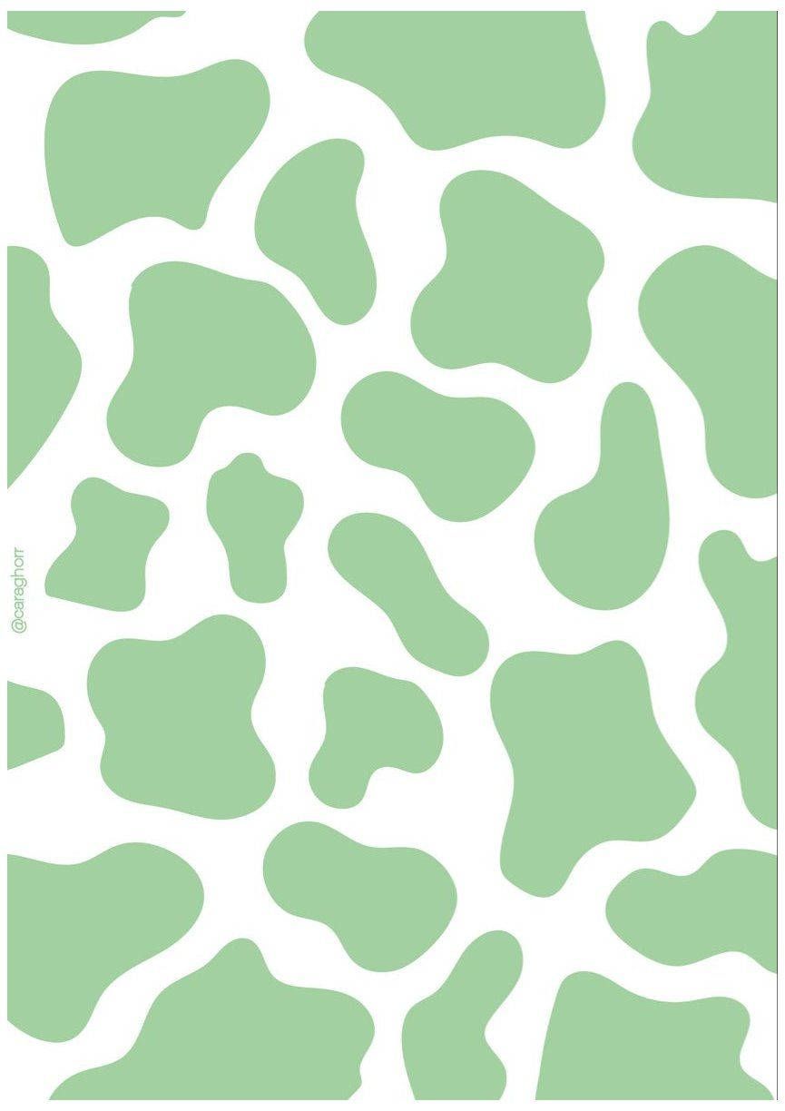 A green and white patterned background with dots - Soft green, light green, cow