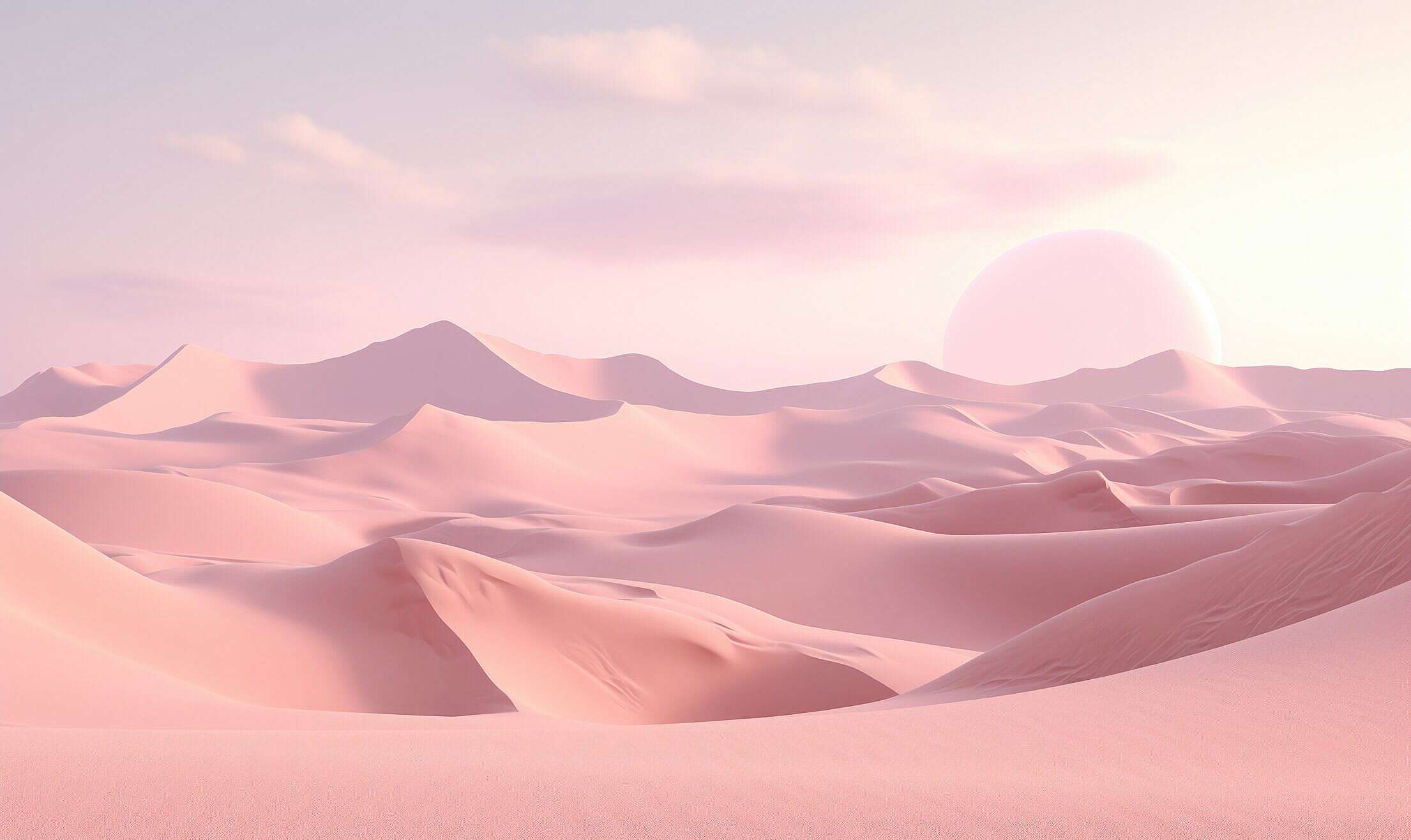 Pink Dunes Aesthetic Surreal Scenery