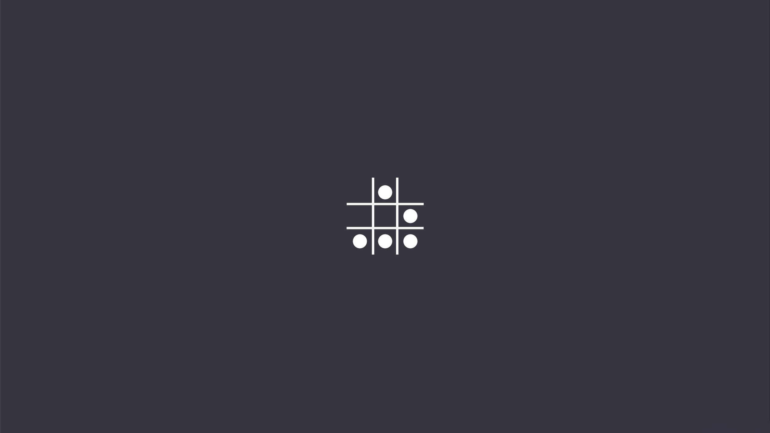 A dark gray background with a Tic Tac Toe game board - Minimalist