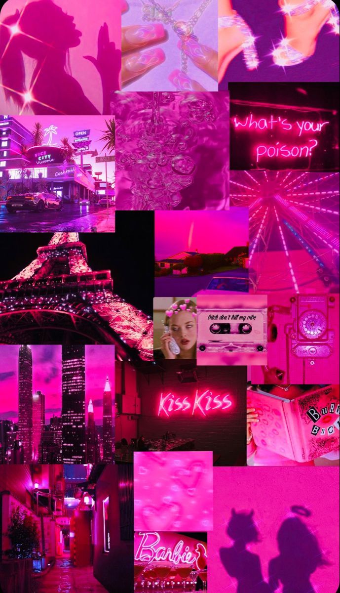 Aesthetic wallpaper for phone of pink and purple photos - Hot pink, magenta