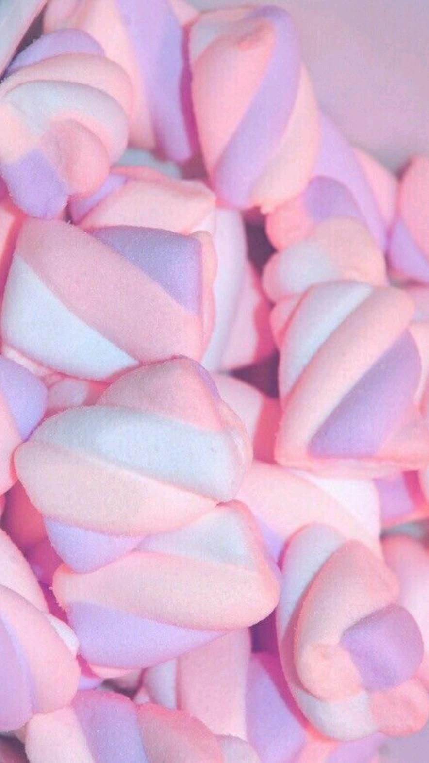 A pile of pink and purple marshmallows - Marshmallows