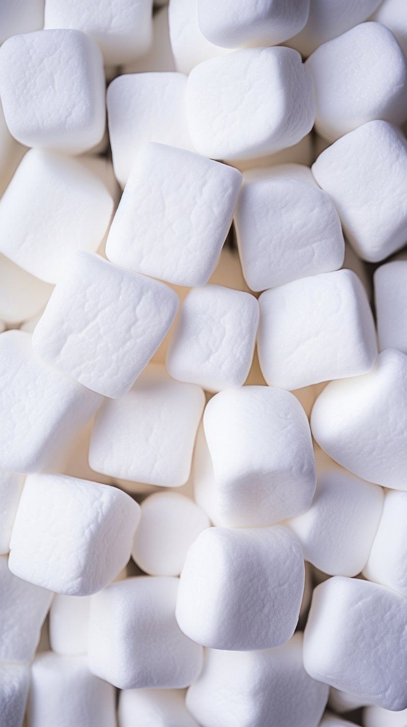 A pile of marshmallows on a white background - Marshmallows