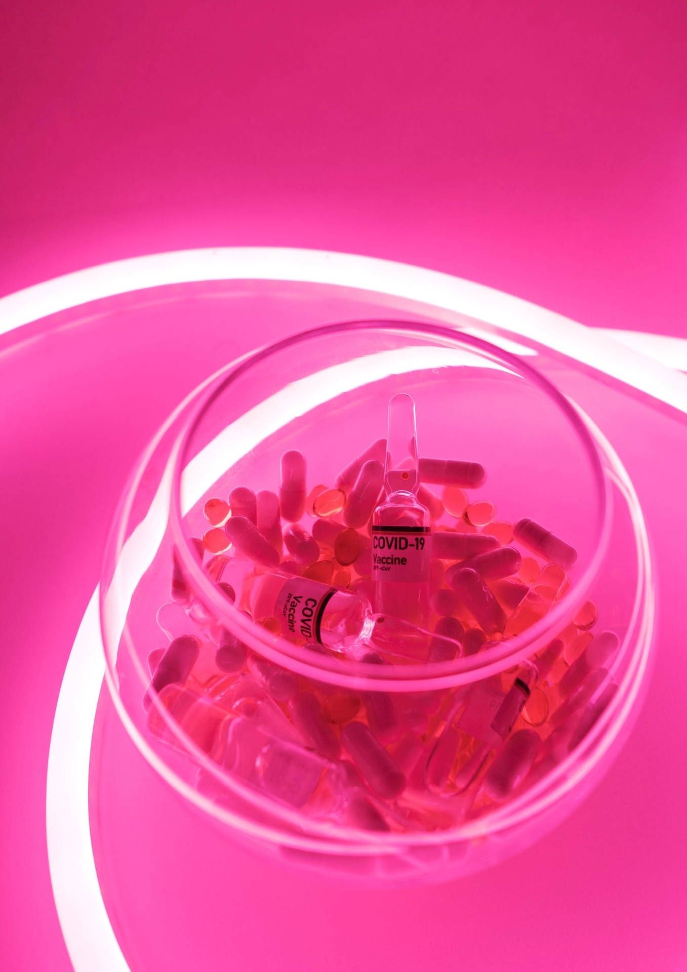 Download Neon Pink Aesthetic Pills Wallpaper