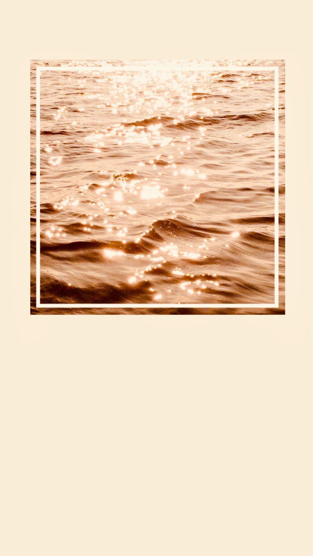 A poster with the words sunset over water - Beige, minimalist beige, neutral, wave