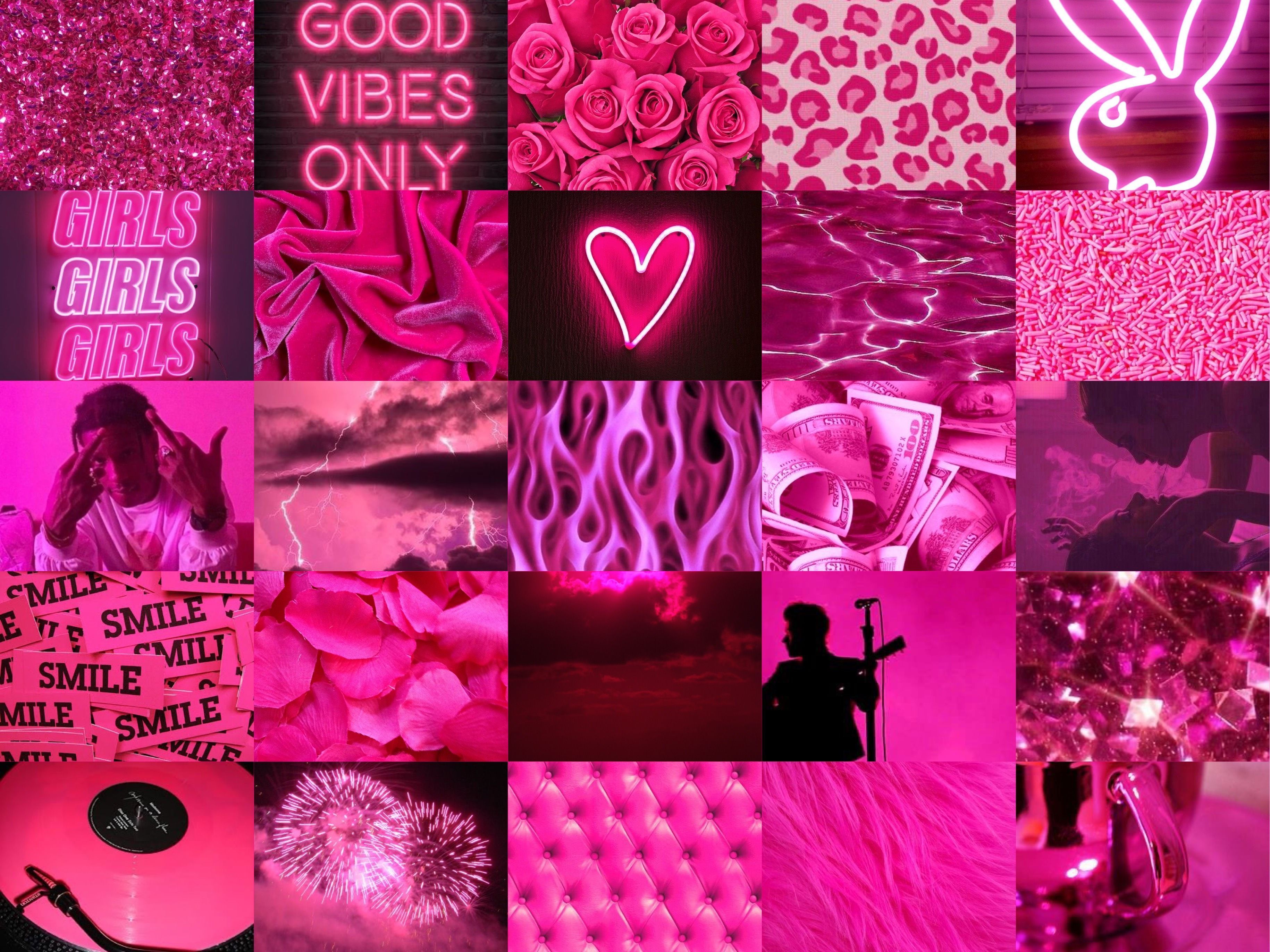 Aesthetic collage of pink photos - Hot pink, pink collage