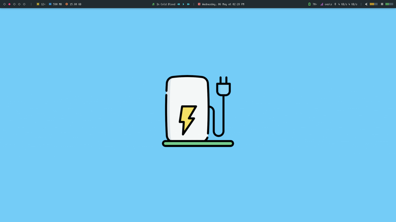 A charging station icon on a blue background - Battery