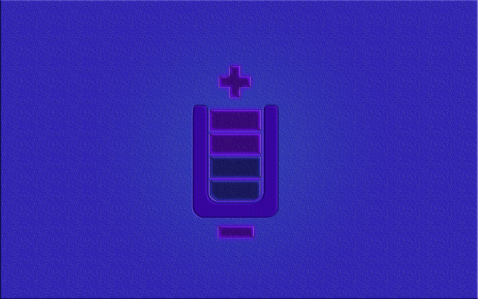 A purple battery icon on a blue background - Battery