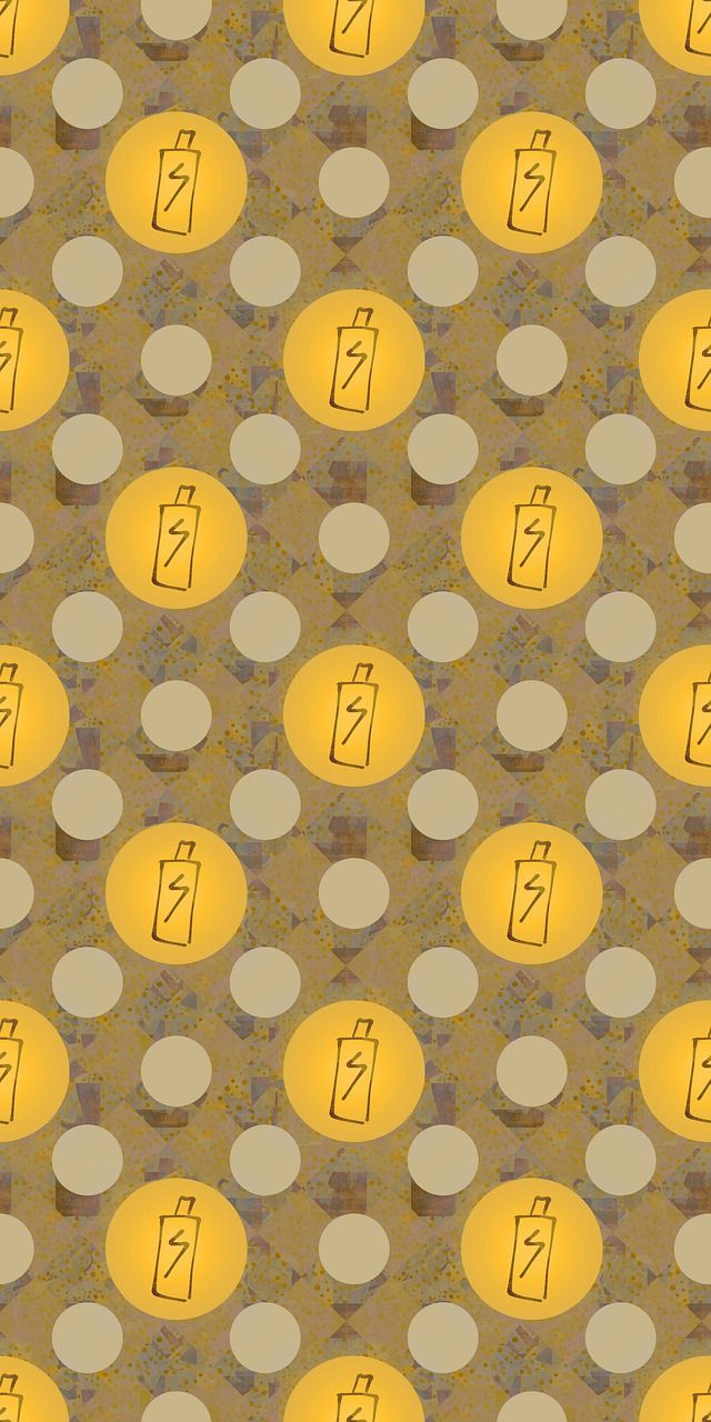 A pattern of yellow circles on a brown background - Battery