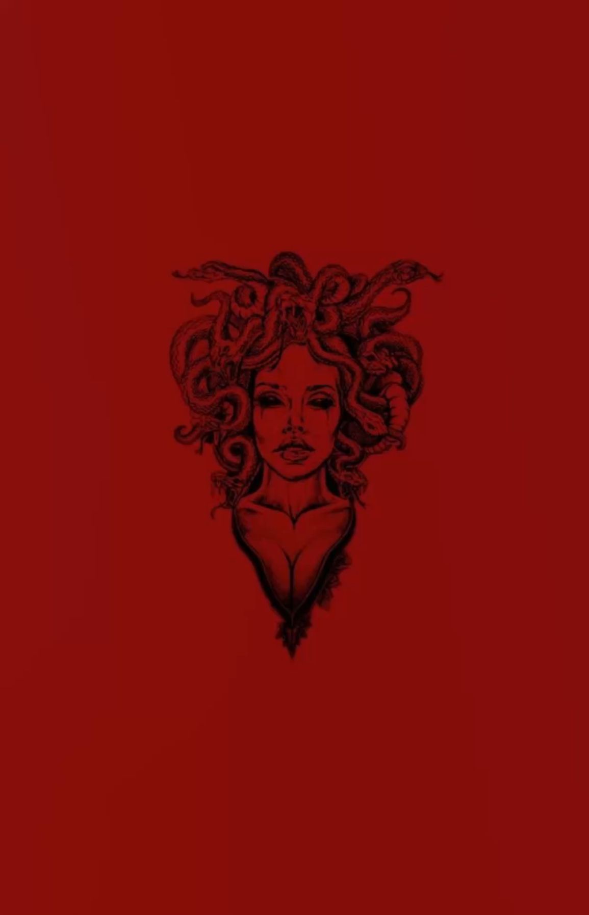 Medusa art, Goth wallpaper, Dark red