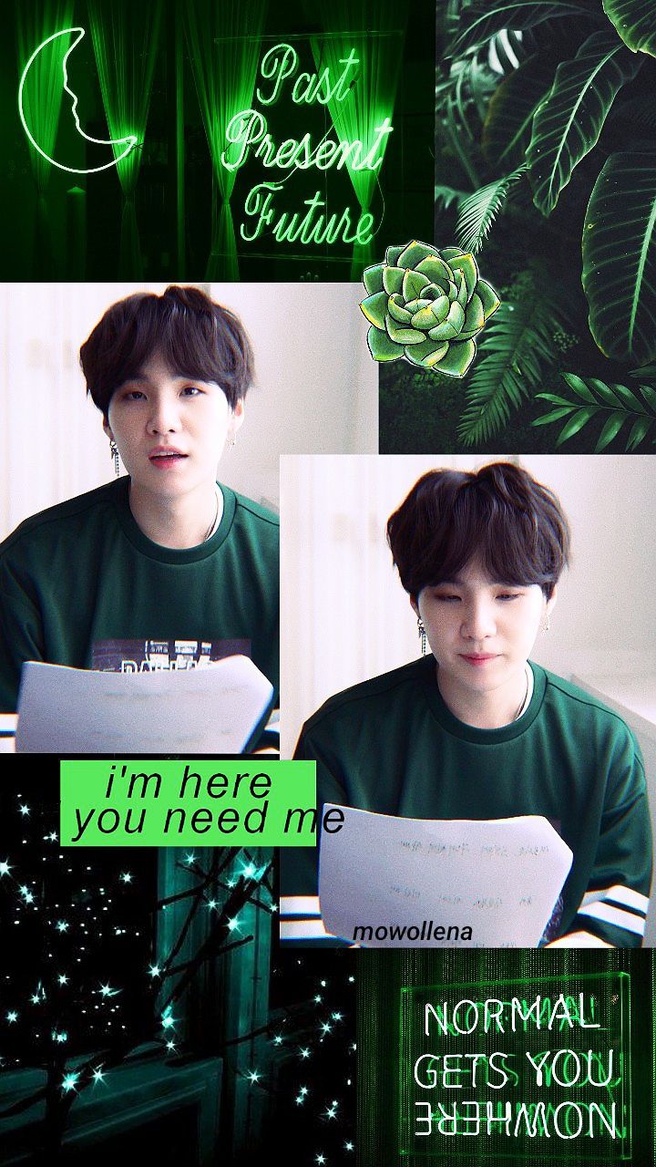 green aesthetic, suga wallpaper