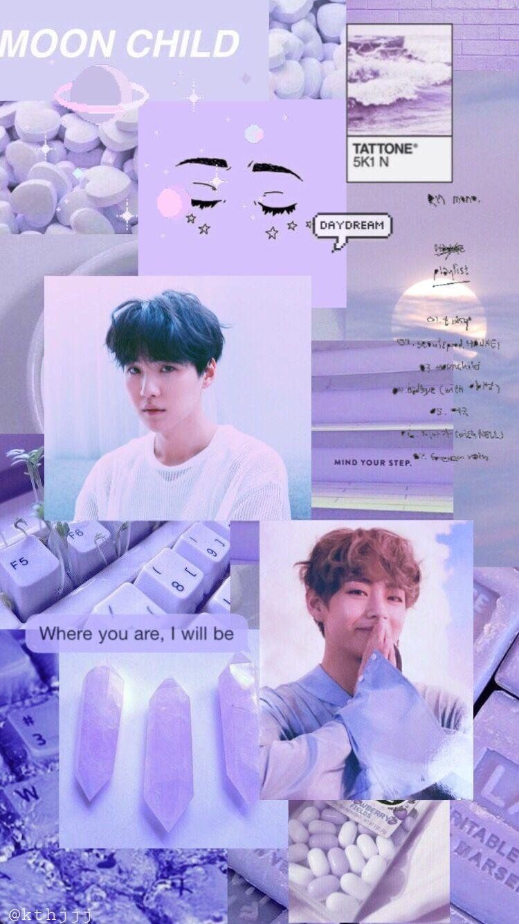 Yoongi purple aesthetic Wallpaper