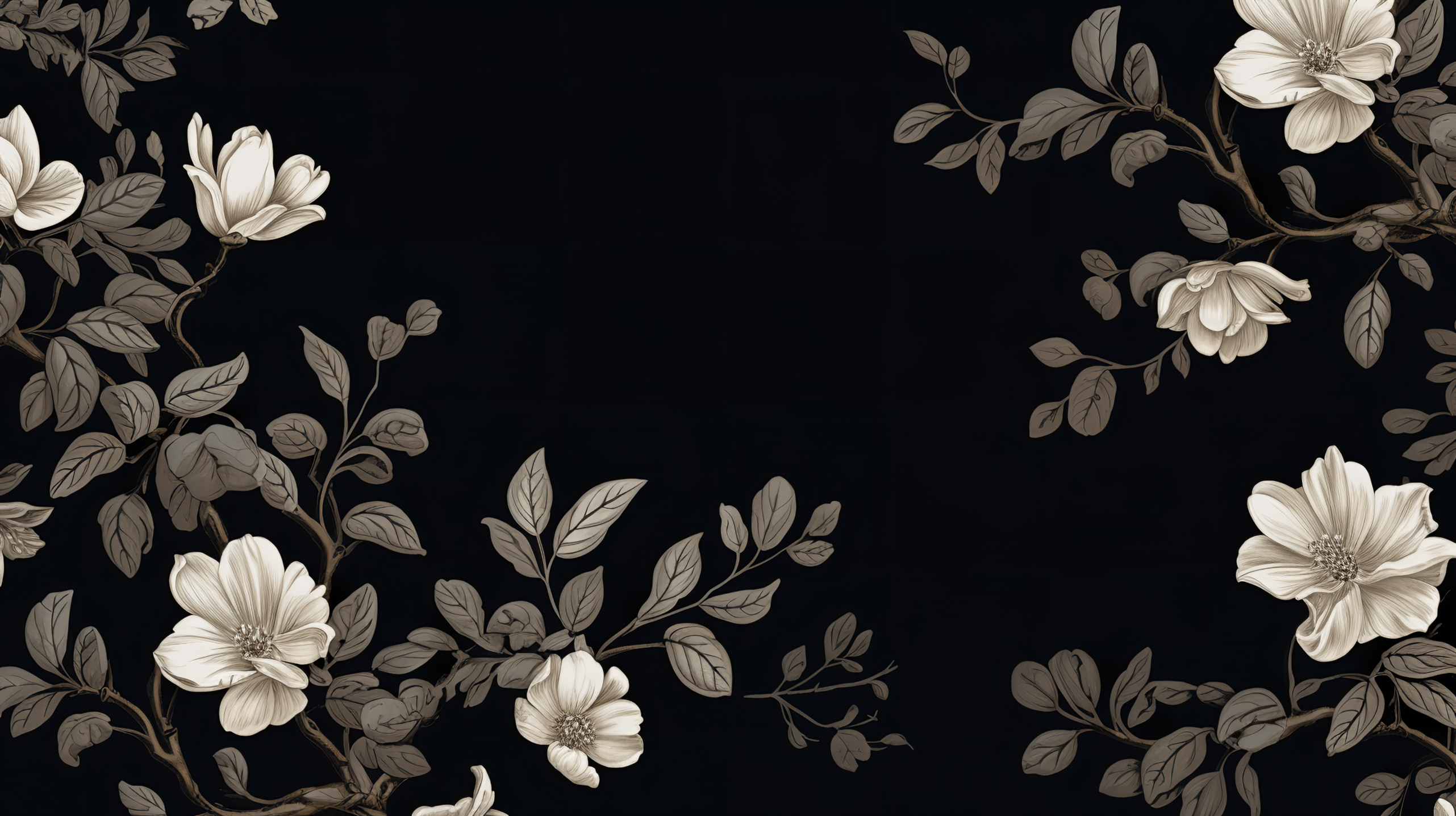 Black Aesthetic Flower Wallpaper