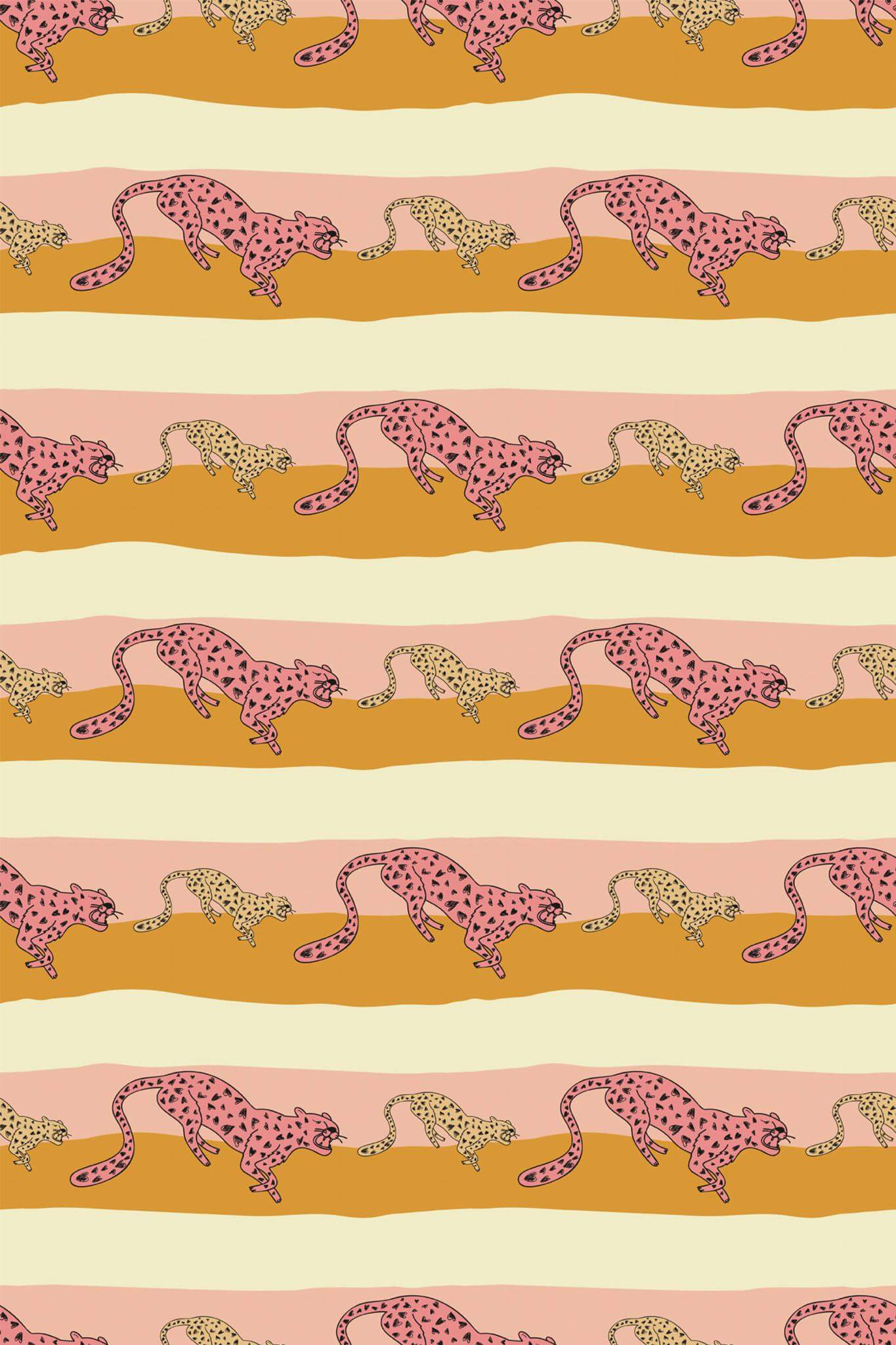 Preppy leopard pattern Wallpaper