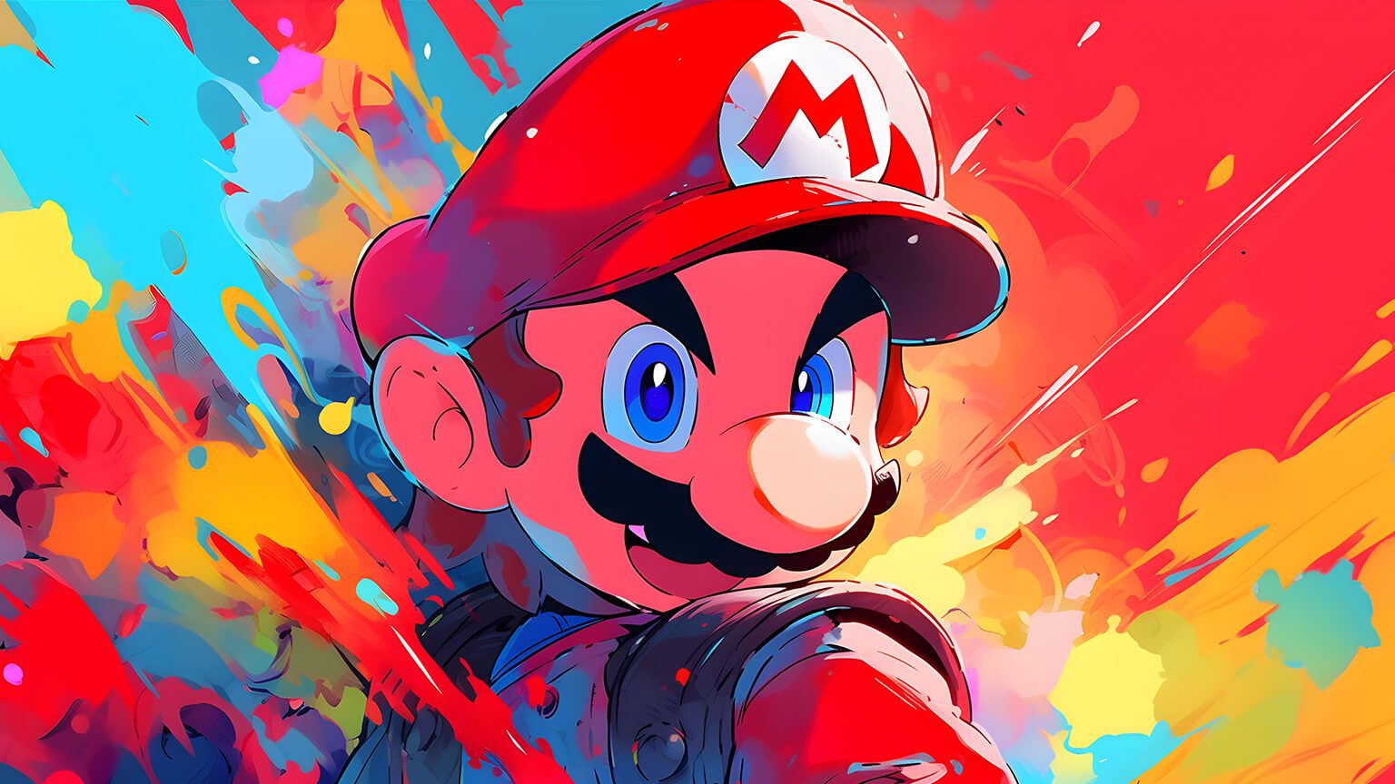 Super Mario Colorful Desktop Wallpaper