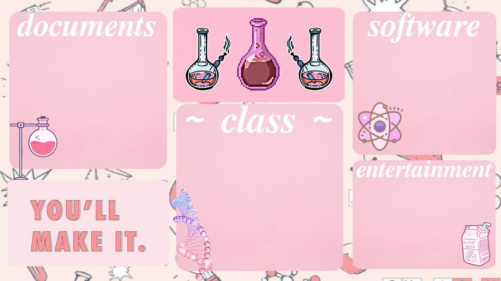 chemistry pink aesthetics desktop