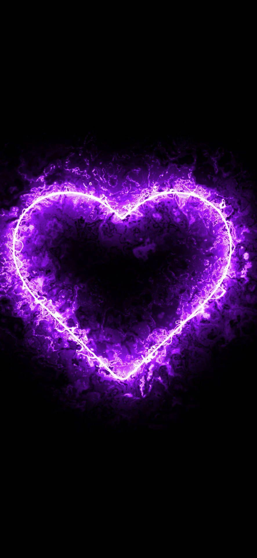 Download Black And Purple Aesthetic Textured Heart Wallpaper