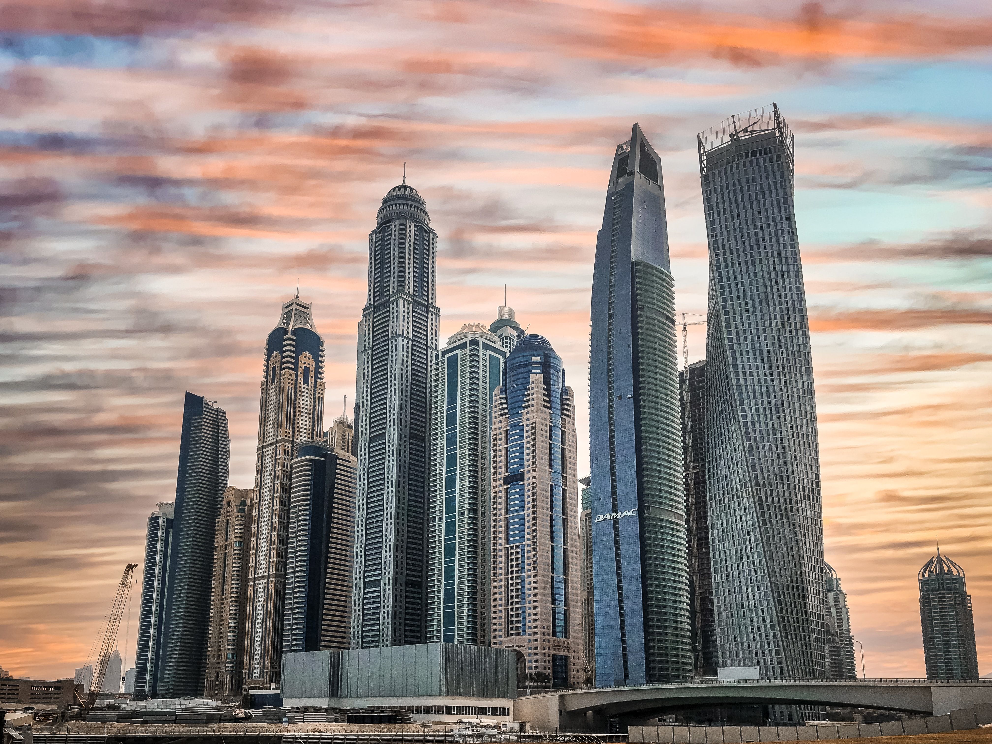 A beautiful photo of the skyscrapers of Dubai Marina during sunset. - Dubai